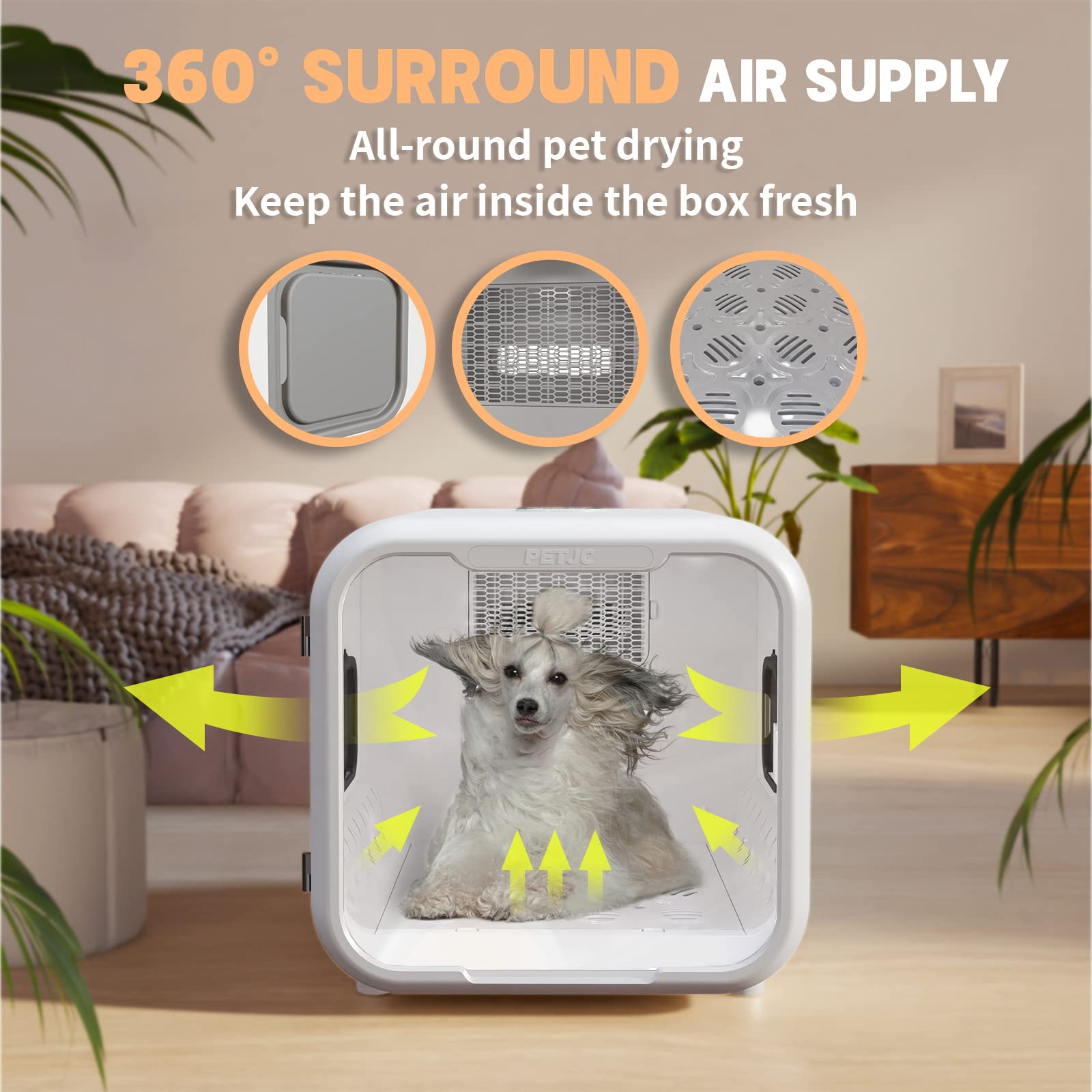 Pvevtv Automatic Pet Dryer Box For Cats And Small Dogs,Ultra Quiet Dog Hair Dryer 71L Capacity With Smart Temperature Control An