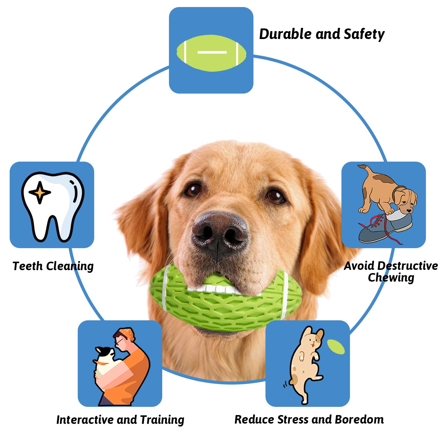 Kol Dog Plush Toys Dog Chew Toys Pet Squeaky Toys With Crinkle Paper, Interactive, Chewing And Durable Toys For Puppy Dogs And Medium Dogs. (Ball Green)
