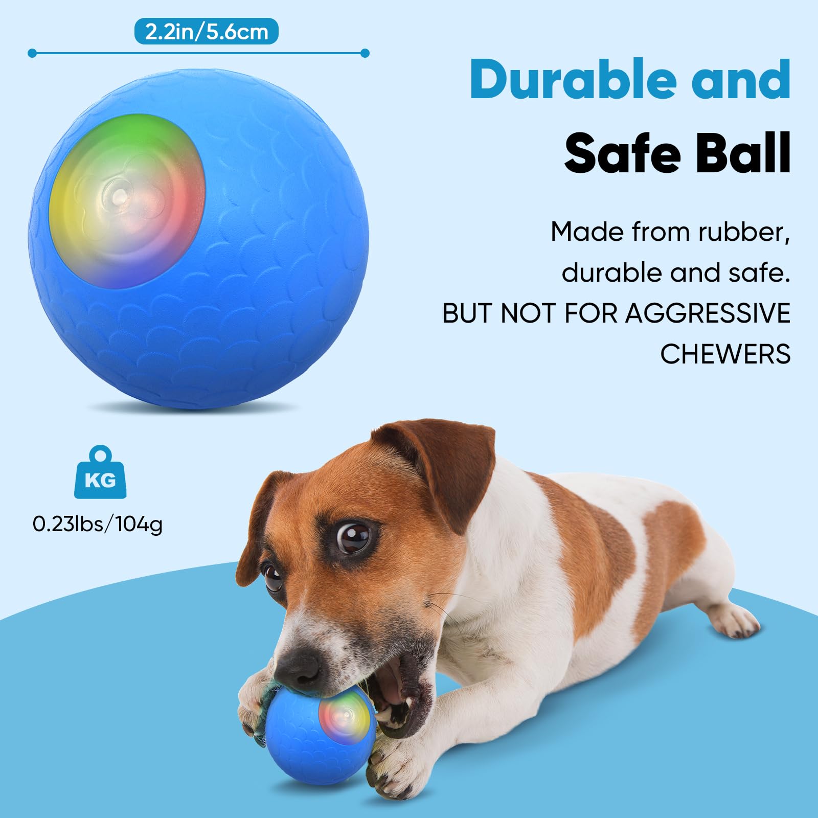 Petbobi Interactive Dog Toy Ball - 2025 Newly Upgraded Automatic Moving Dog Toys for Small Breeds, Motion Activated, USB Recharg