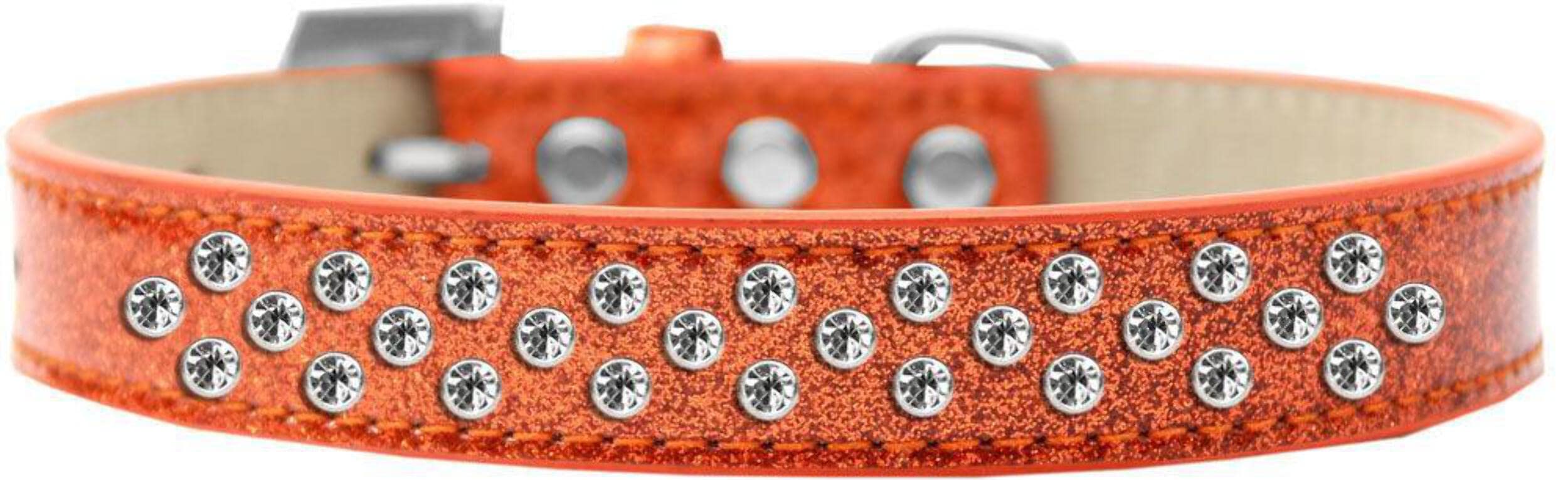 Mirage Pet Products Sprinkles Ice Cream Dog Collar with Clear Crystals, Size 16, Gold