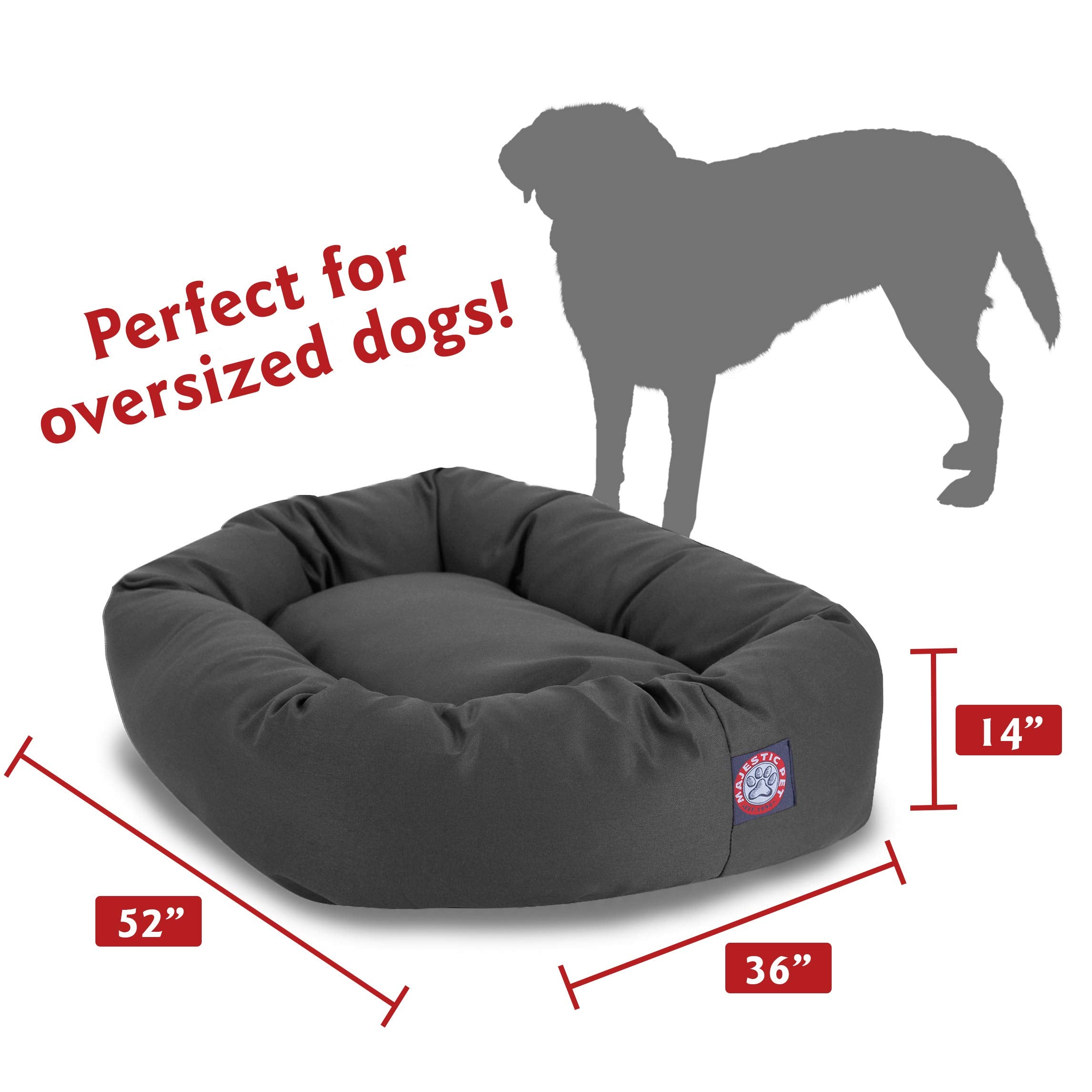 Majestic Pet 52 Inch Gray Bagel Dog Bed Products