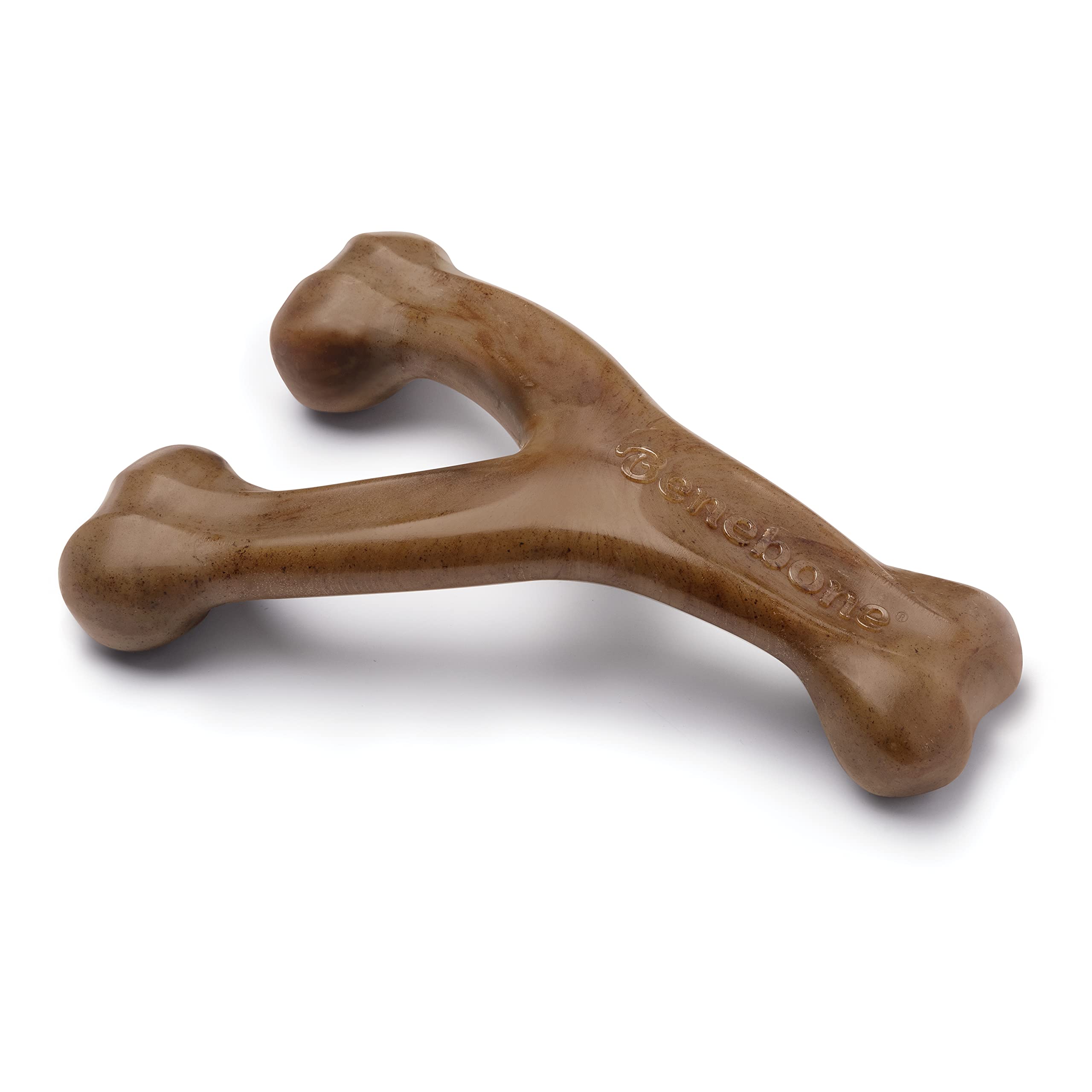 Benebone Wishbone Durable Dog Chew Toy For Aggressive Chewers, Real Bacon, Made In Usa, Large