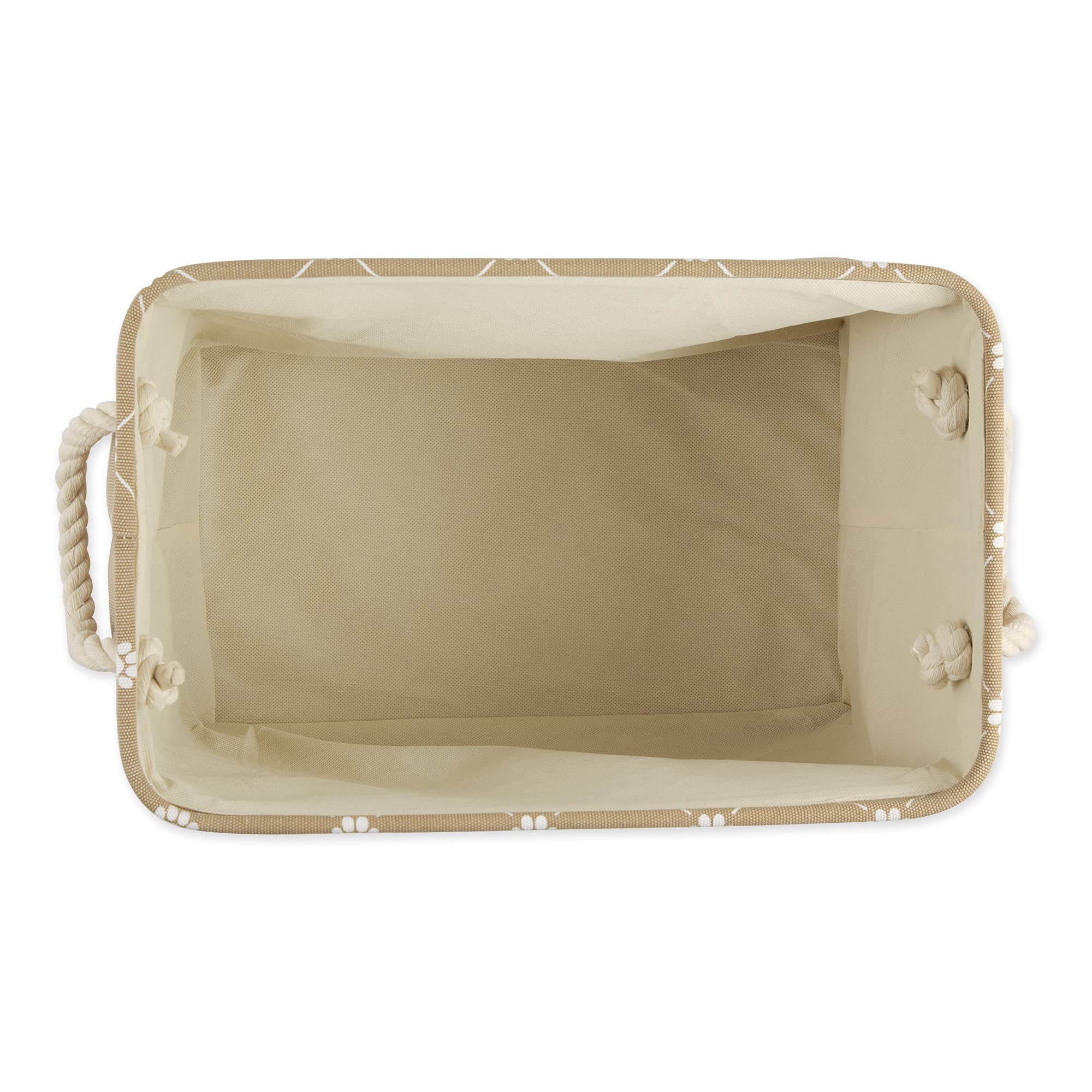 Bone Dry Pet Storage Paw and Bone, Trellis Collection, Medium Rectangle, 16x10x12, Taupe