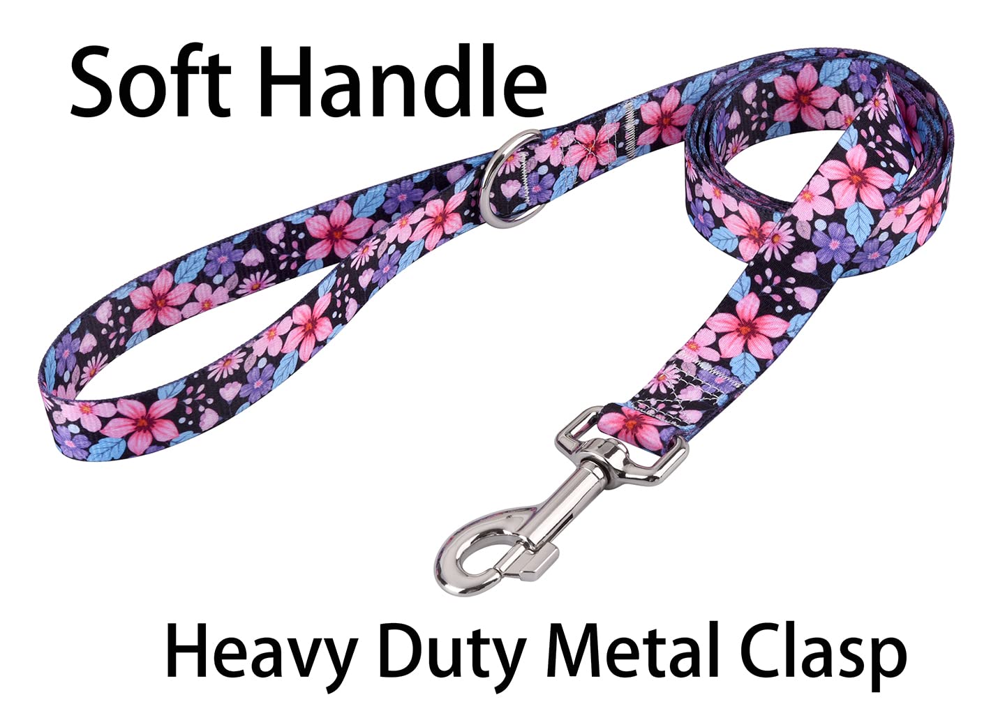 Hqyddmi Soft Comfy Pet Collar And Leash Set, Floral Pattern For Small Medium Large Dogs