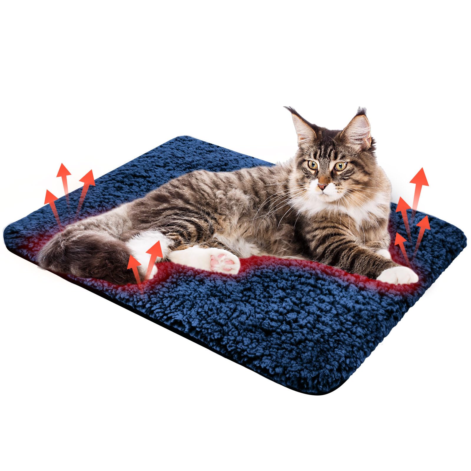 Clysee Self Warming Cat Bed Pad Self Heating Pet Mat Warmer Bed Mat for Feral and Indoor Washable Thermal Pet Kennel Pad with An