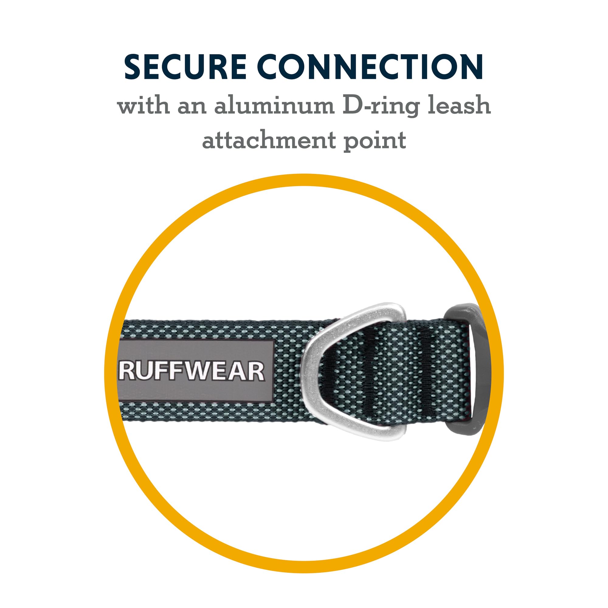 Ruffwear, Hi & Light Dog Collar, Minimal And Ultralight Collar For Everyday Walks And Runs, Basalt Gray, 14-20