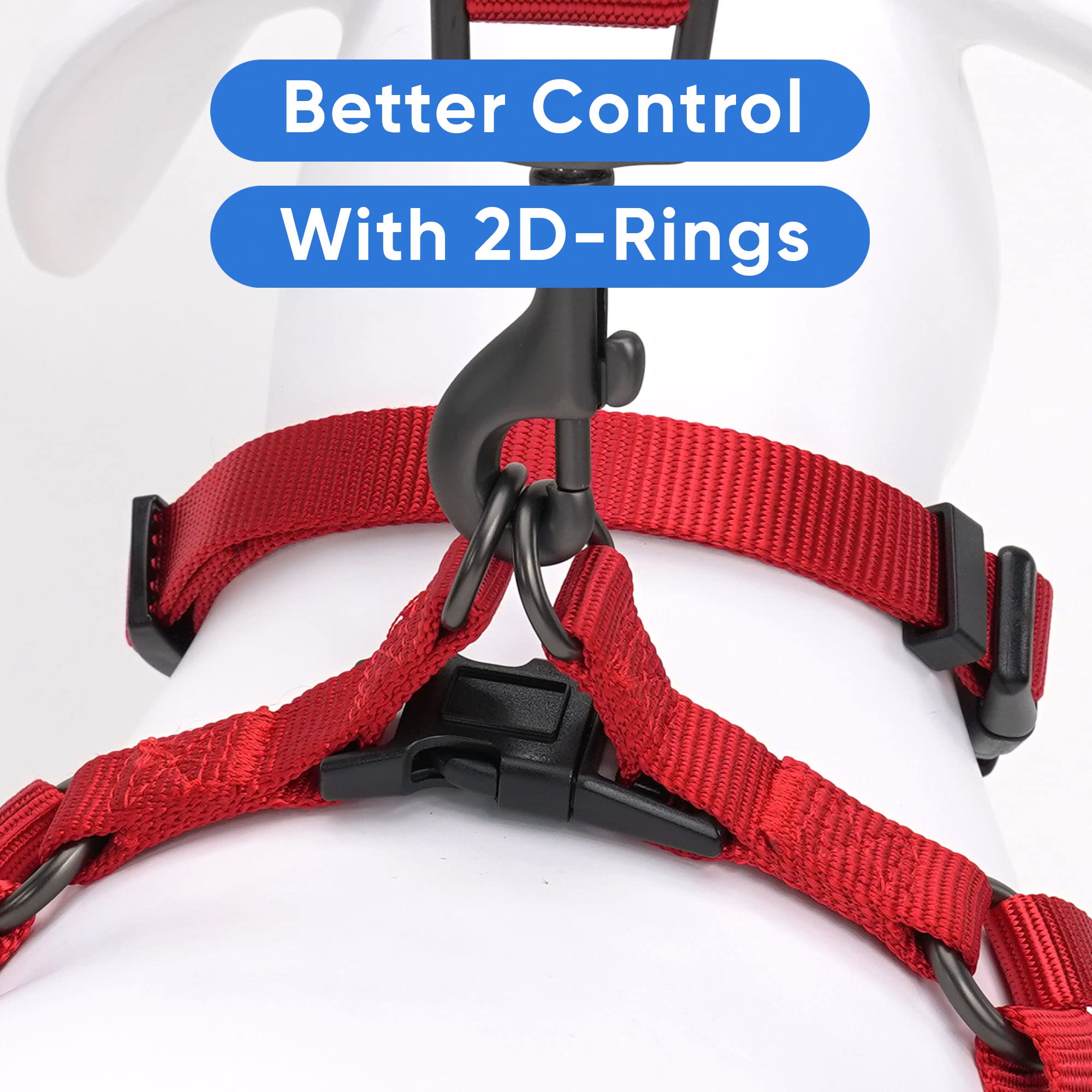 Pawtitas Solid Color Step-In Dog Harness - Red, Large, For Training & Walking Your Puppy