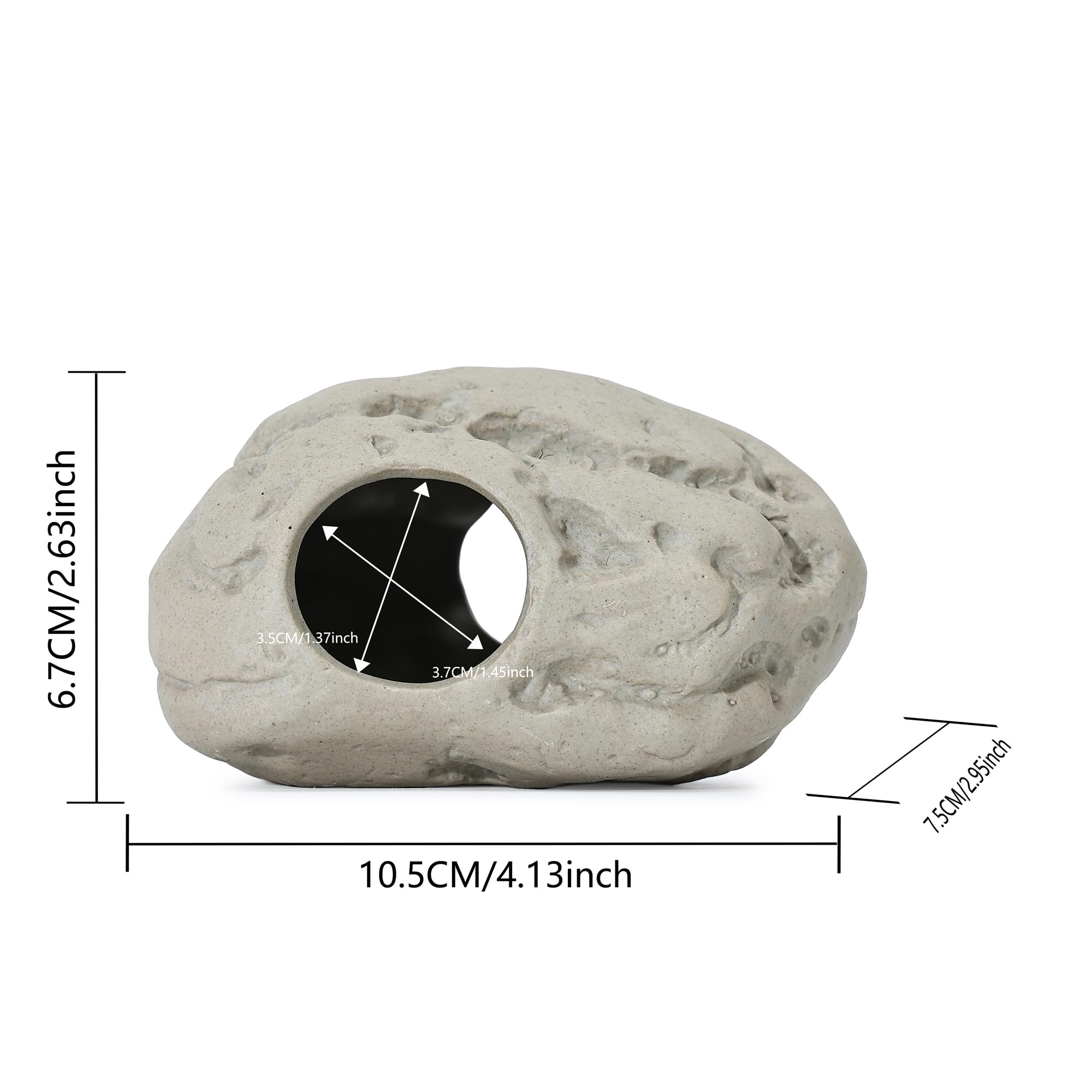 ALEGI Aquarium Rock Cave Decor Set for Shrimp & Cichlids - Stone Ceramic Hiding & Breeding - 4 Pieces