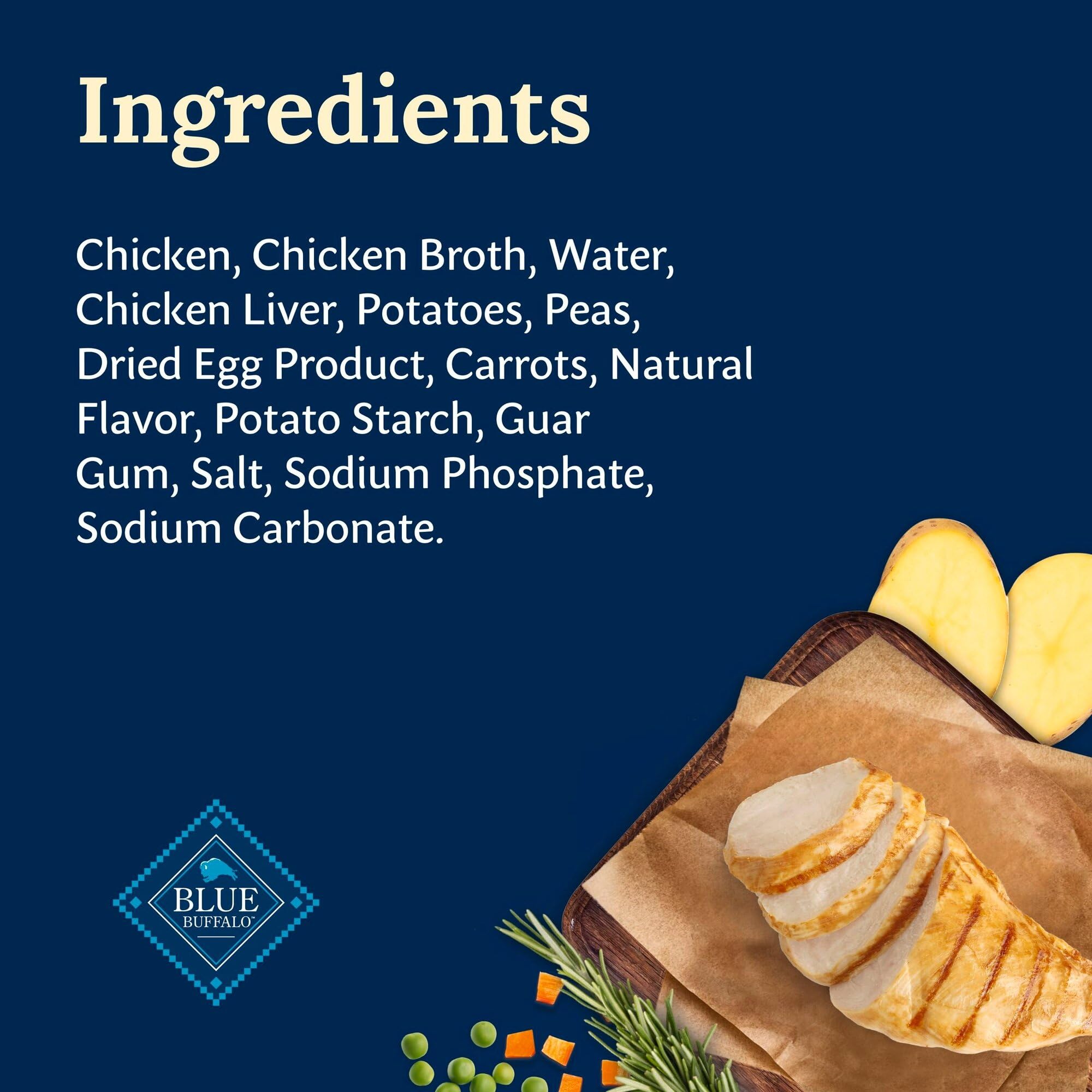 Blue Buffalo Delectables Natural Wet Dog Food Toppers, Tasty Chicken Cuts in Gravy, 3-oz. (24 Pouches)