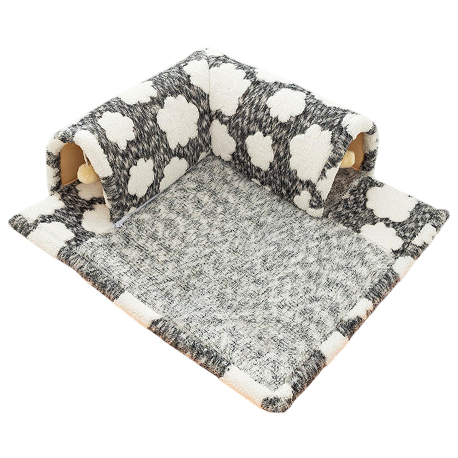 The Style Sutra Pet Cat Tunnel Bed With Playing Ball Toy For Pet Supplies Kitten Indoor Cats M Size Gray|Pet Supplies | Cat Supp