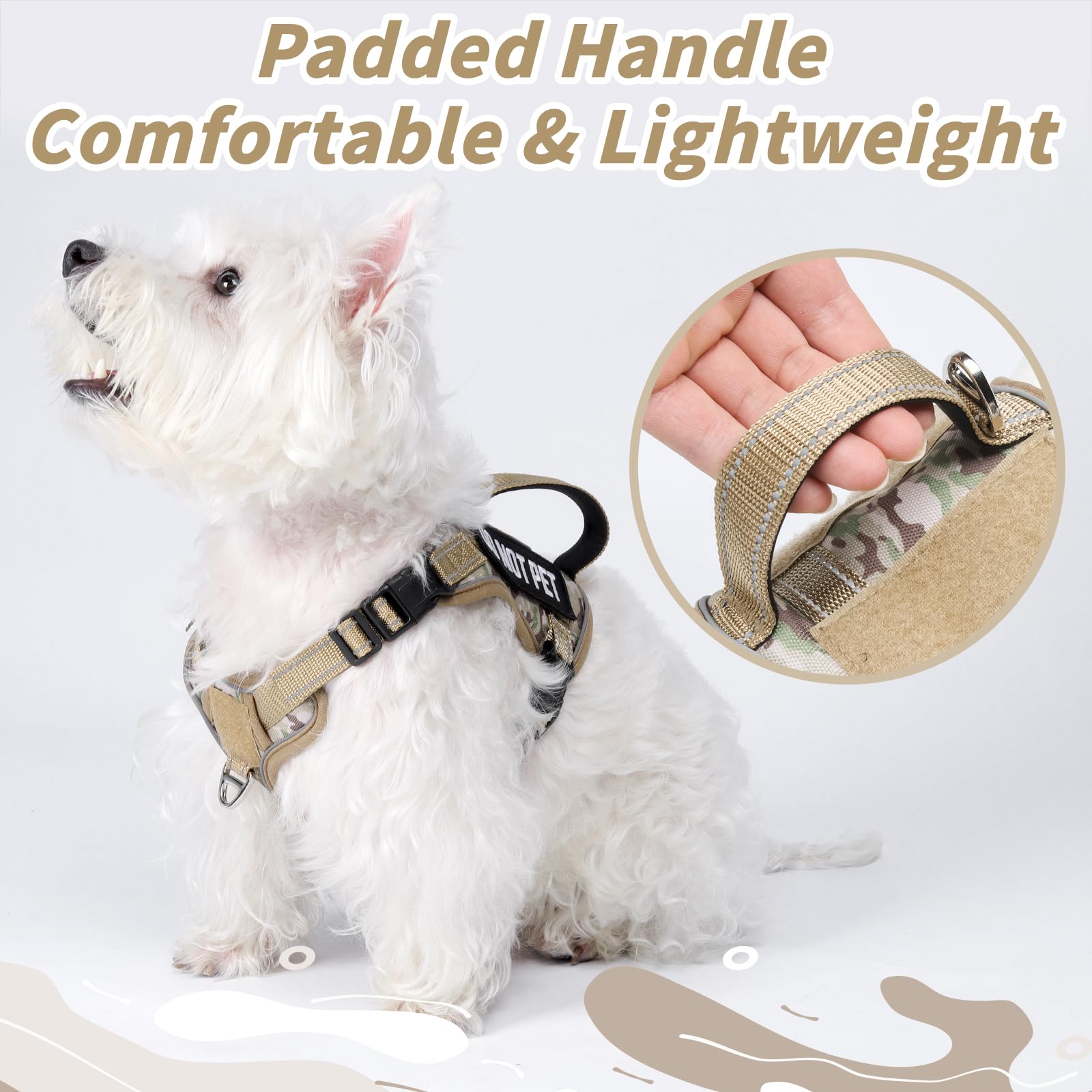 Tactical Dog Harness For Small Dog - Reflective Puppy Pet Vest No Pull Military Service Dog Vest With Vertical Handle Xs Dog Har