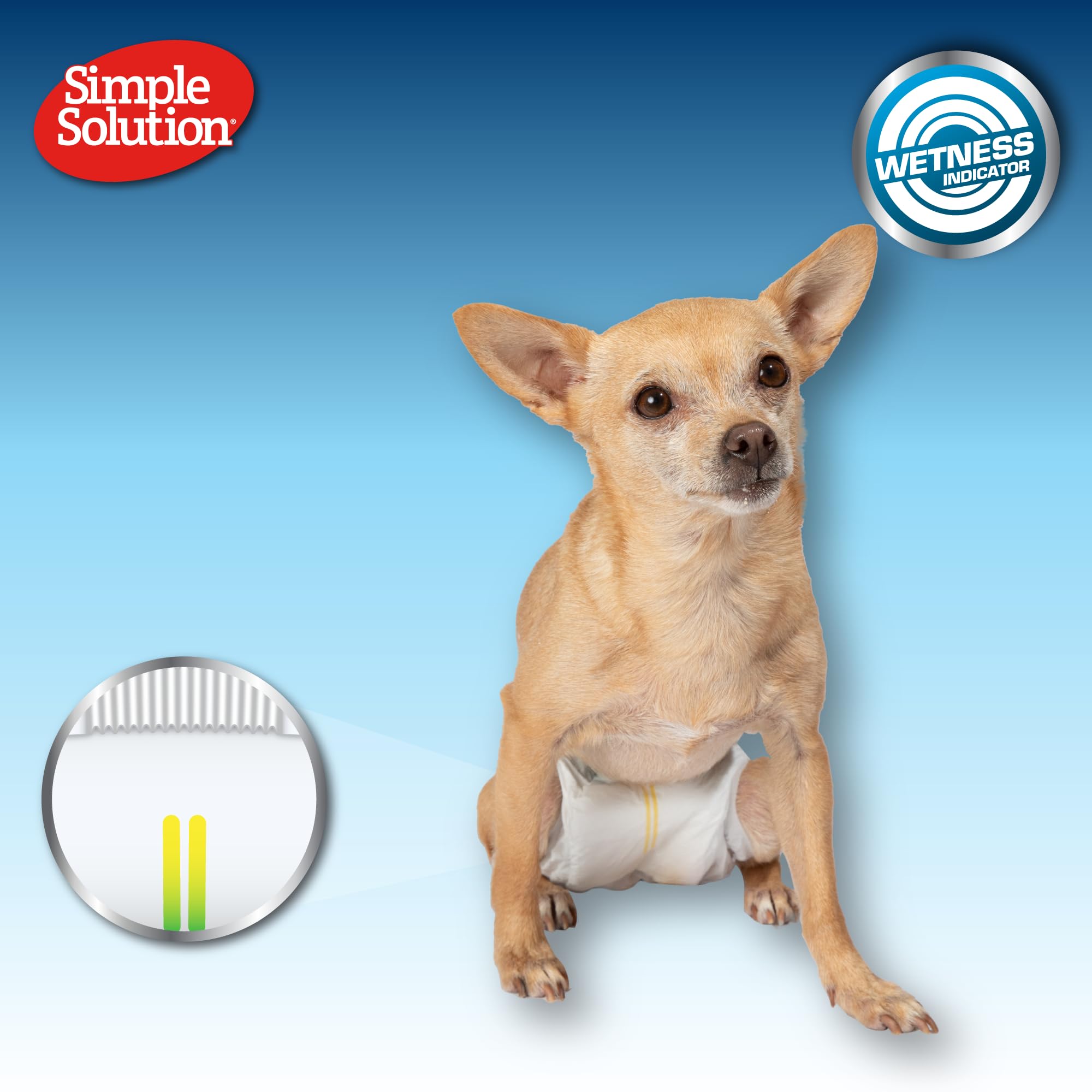 Simple Solution Disposable Dog Wraps, Male Dog Diapers, Puppy Potty Training, Incontinence and Travel Protection, Wraps for Smal