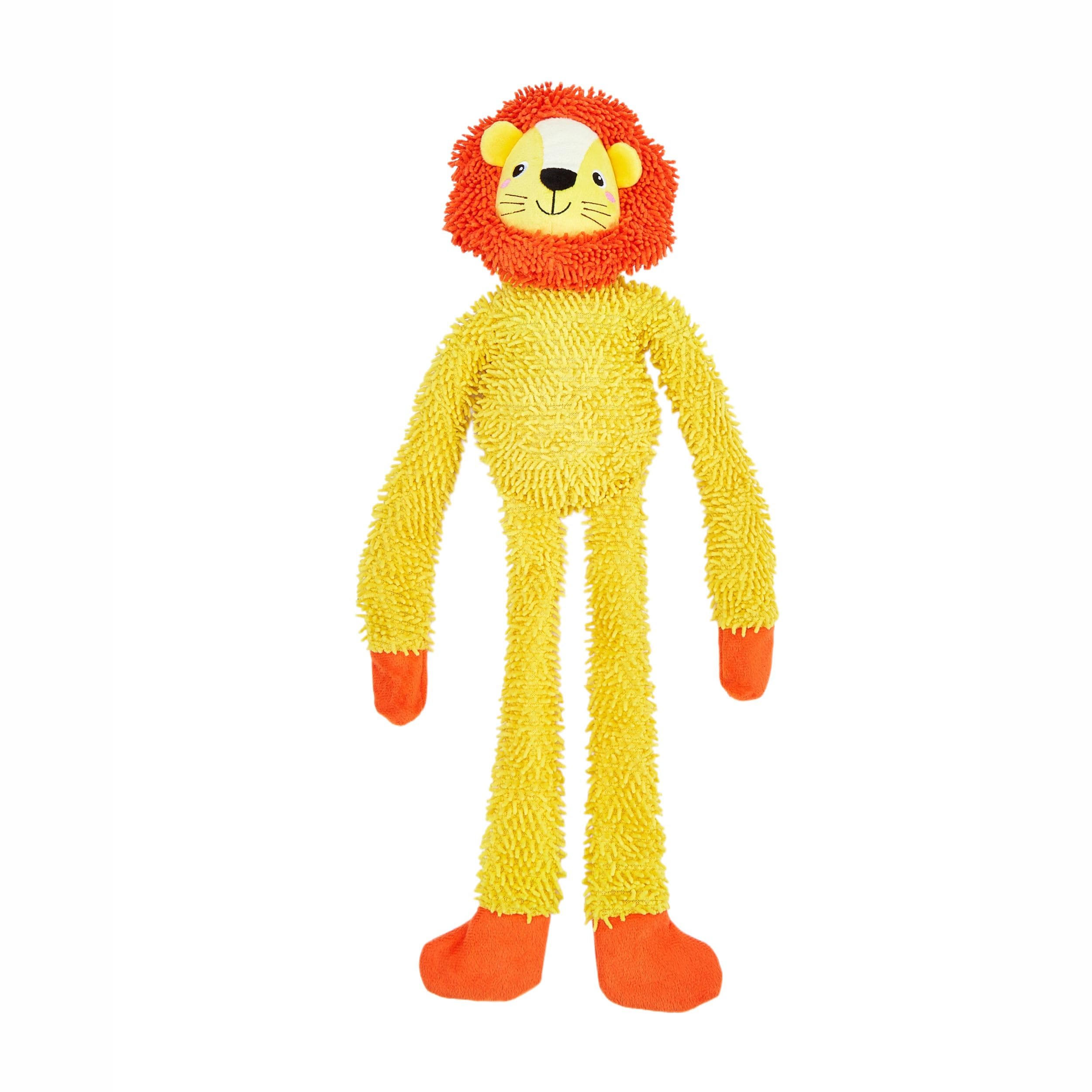 Barkbutler X Fofos Tough Plush Long Body Toy Lion  Crinkly & Squeaky Toys For Dogs With Rope Body, Dog Toys For Large Dogs (53