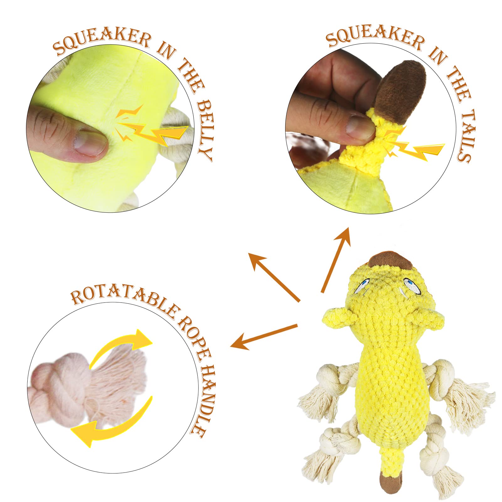 Baalsyeatkl Durable Squeaky Plush Stuffed Dog Toy Dogs - Cattle