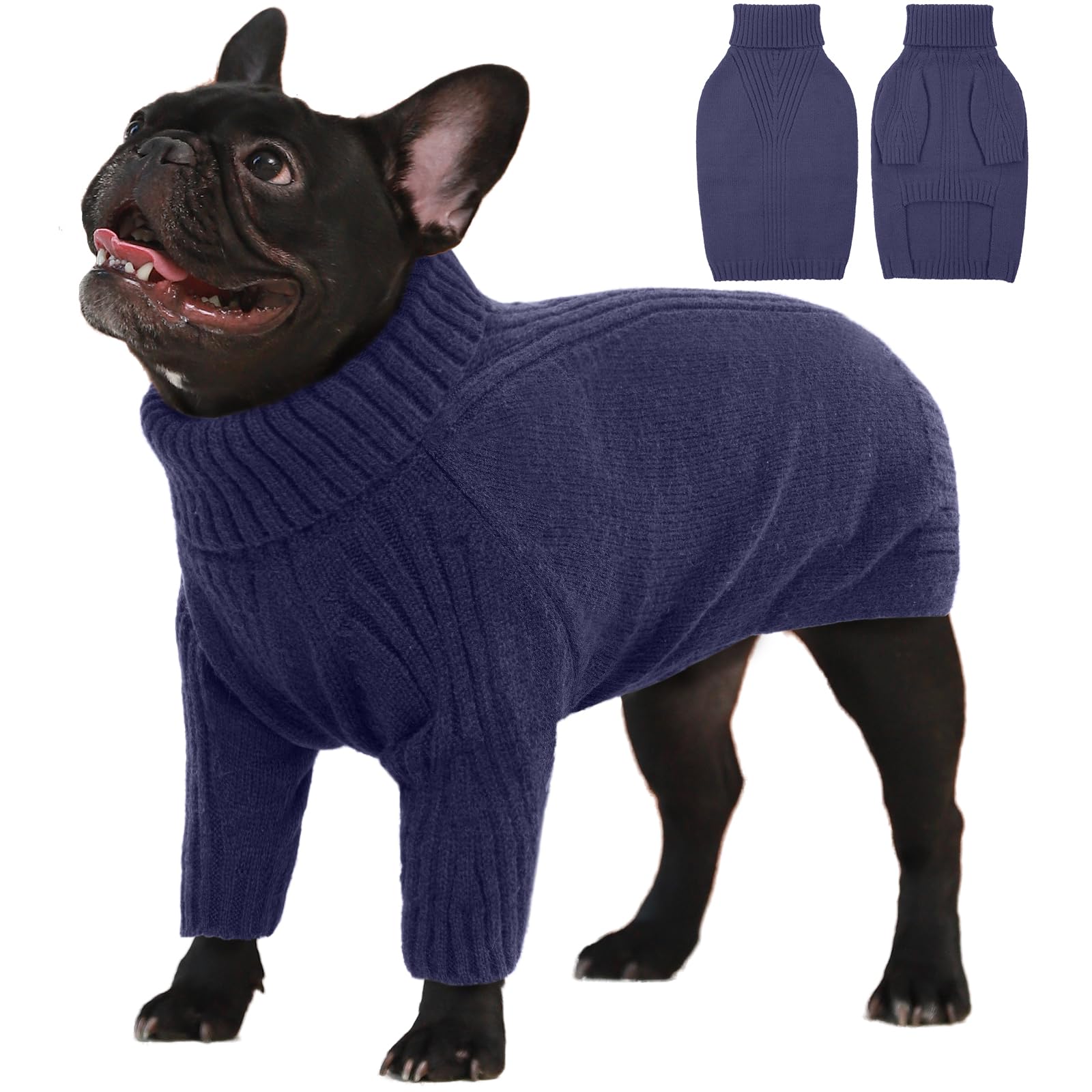 Iecoii Large Dog Sweater,Pet Dog Sweaters For Large Dogs Boy,Thanksgiving Fall Doggie Sweatshirt,Turtleneck Thick Warm Girl Dog 