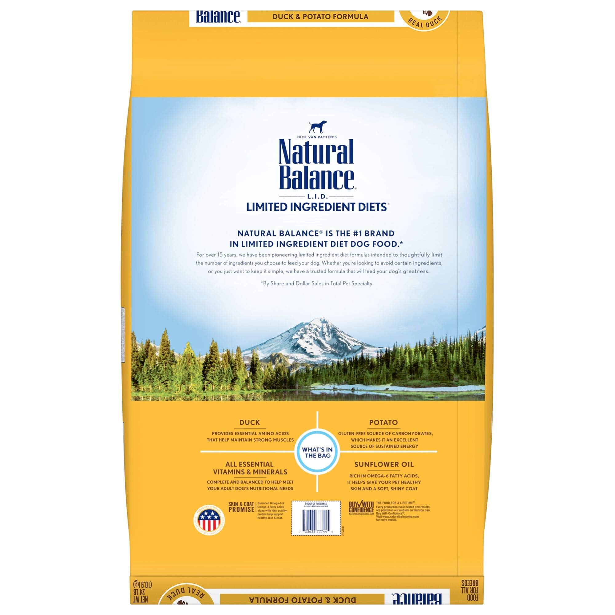 Natural Balance Limited Ingredient Diet Duck & Potato Adult Grain-Free Dry Dog Food 24-lb. Bag