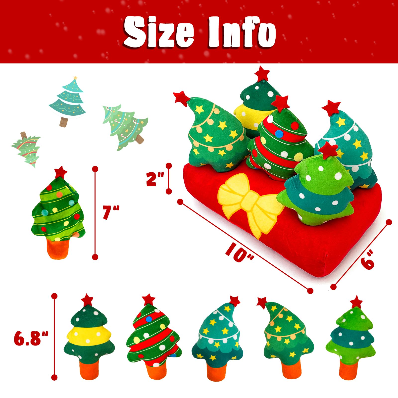 Lepawit Christmas Hide and Seek Dog Toys, Squeaky Interactive Puzzle Dog Toys for Boredom and Stimulation, Dog Enrichment Toys f