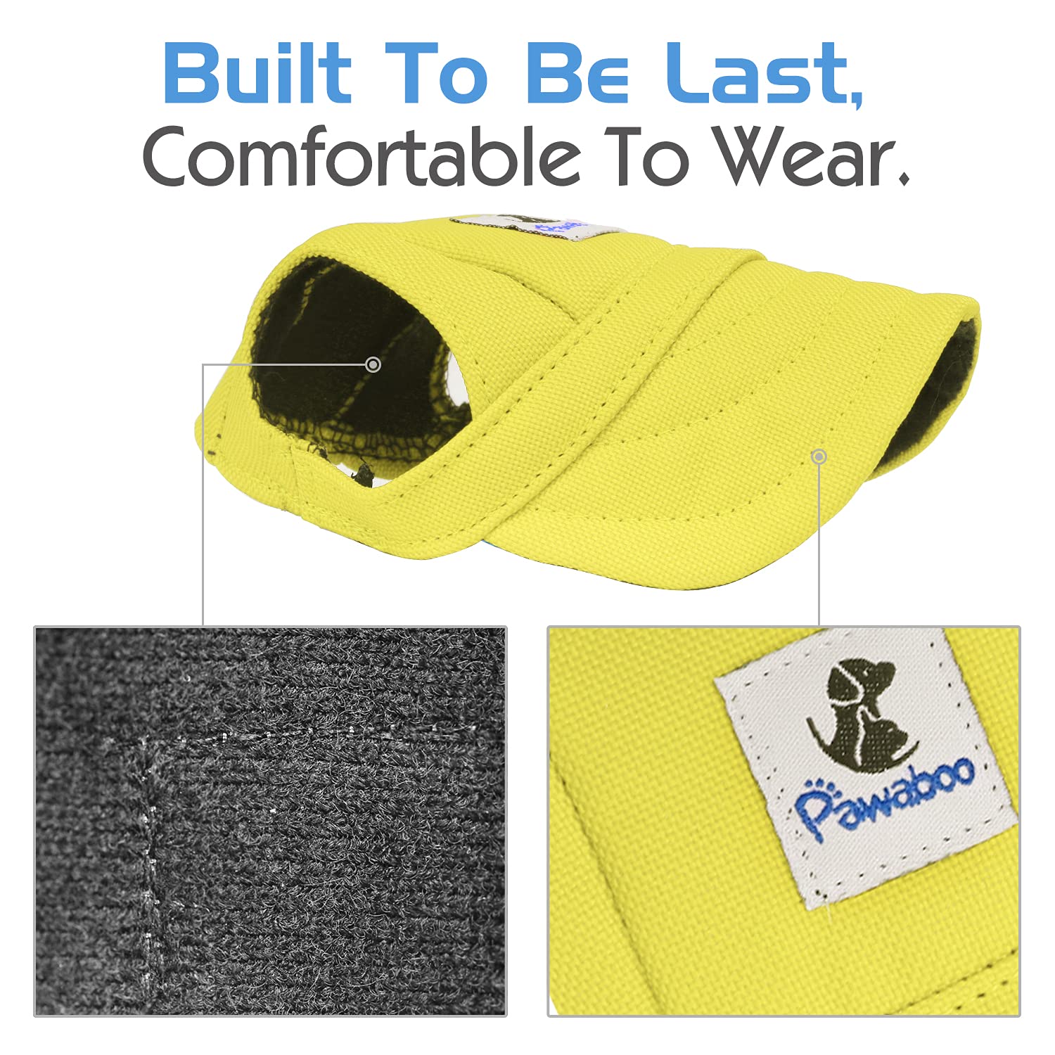 Pawaboo Dog Baseball Cap, Adjustable Dog Outdoor Sport Sun Protection Baseball Hat Cap Visor Sunbonnet Outfit With Ear Holes For Puppy Small Dogs, Medium, Yellow