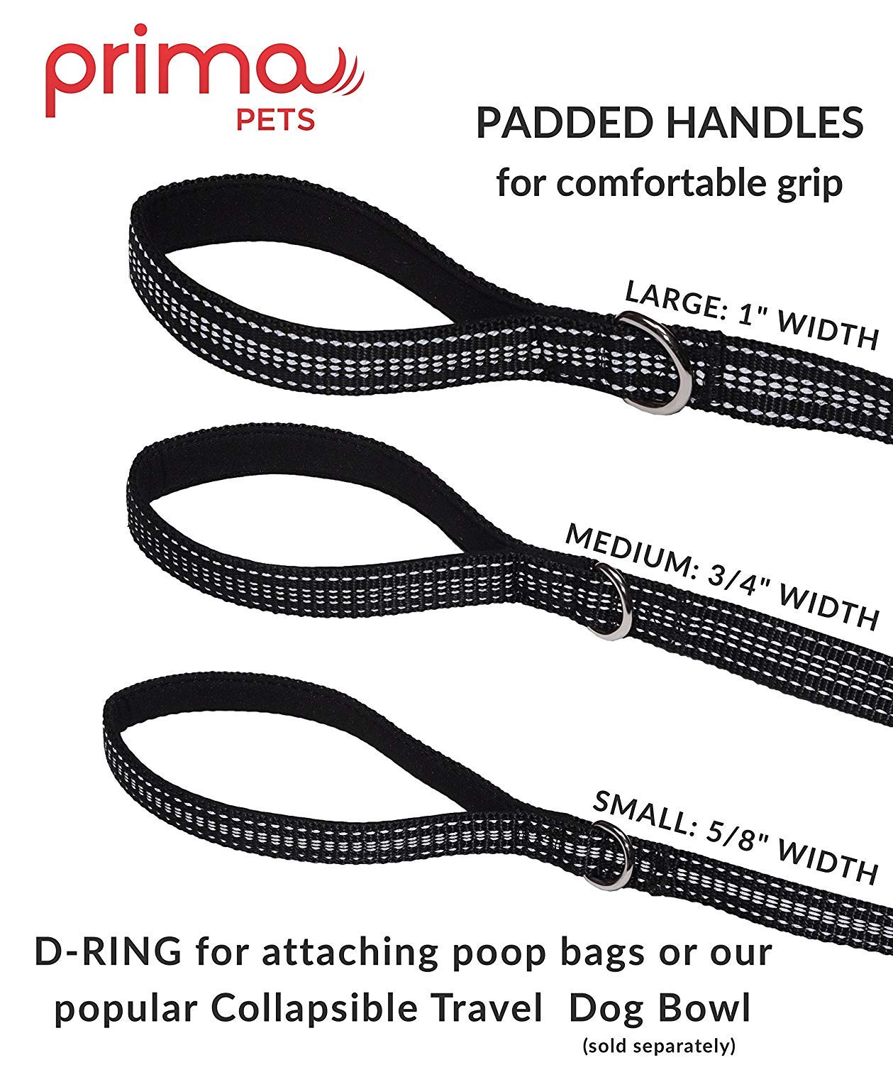 Reflective 6 Feet Nylon Dog Leash With Padded Double Handles, 2 Heavy Duty Dual Neoprene Handles For Control Safety Training Dur