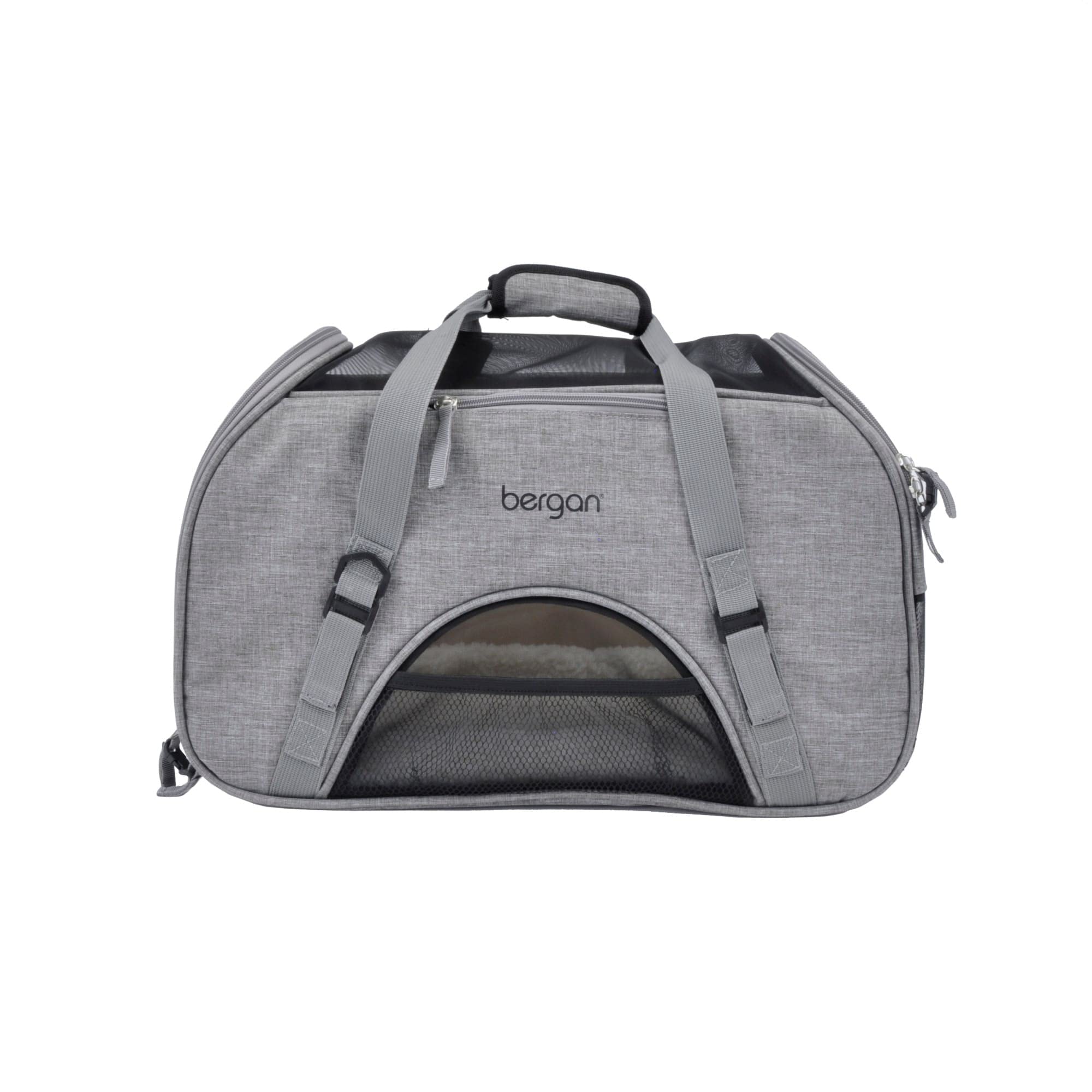 Coastal Pet Bergan Comfort Carrier - Safe, Comfortable Dog & Cat Travel Carrier - Airline Friendly Soft Pet Carrier - Breathable Carrier For Pet Owners - Heather Grey, 19' X 10' X 13'