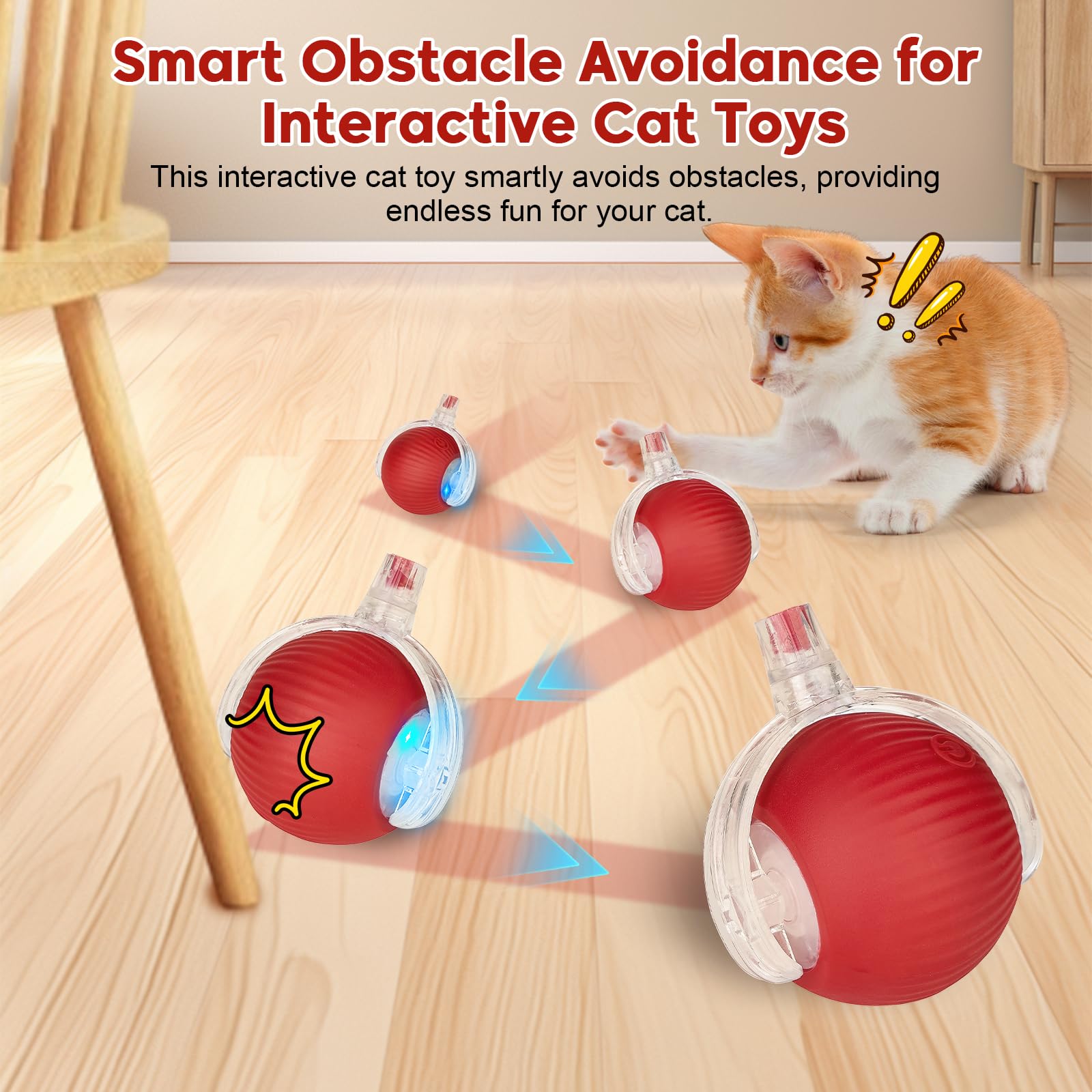 Utroni Interactive Dog & Cat Electric Active Toys, Smart Rolling Ball For Dogs & Cats, 360 Smart Automatic Rolling Pet Ball, Fas