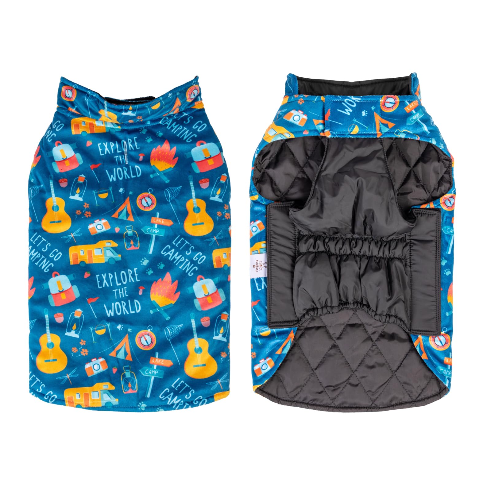 Cutebone Winter Dog Jacket - Waterproof & Windproof, Reversible, Soft Coat With Leash Hole, Thick & Adjustable For Small To Larg