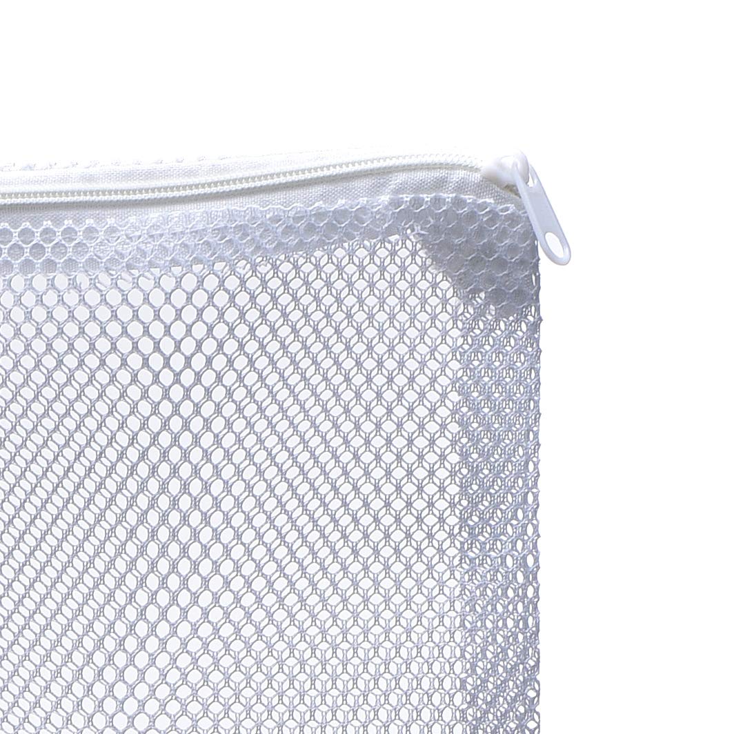 Alegi Large Filter Media Bags,Aquarium Mesh Bags With Plastic Zipper,White Net Bags For Bio Balls, Ammonia Remover 17.8' By 13.5' (4Pcs)