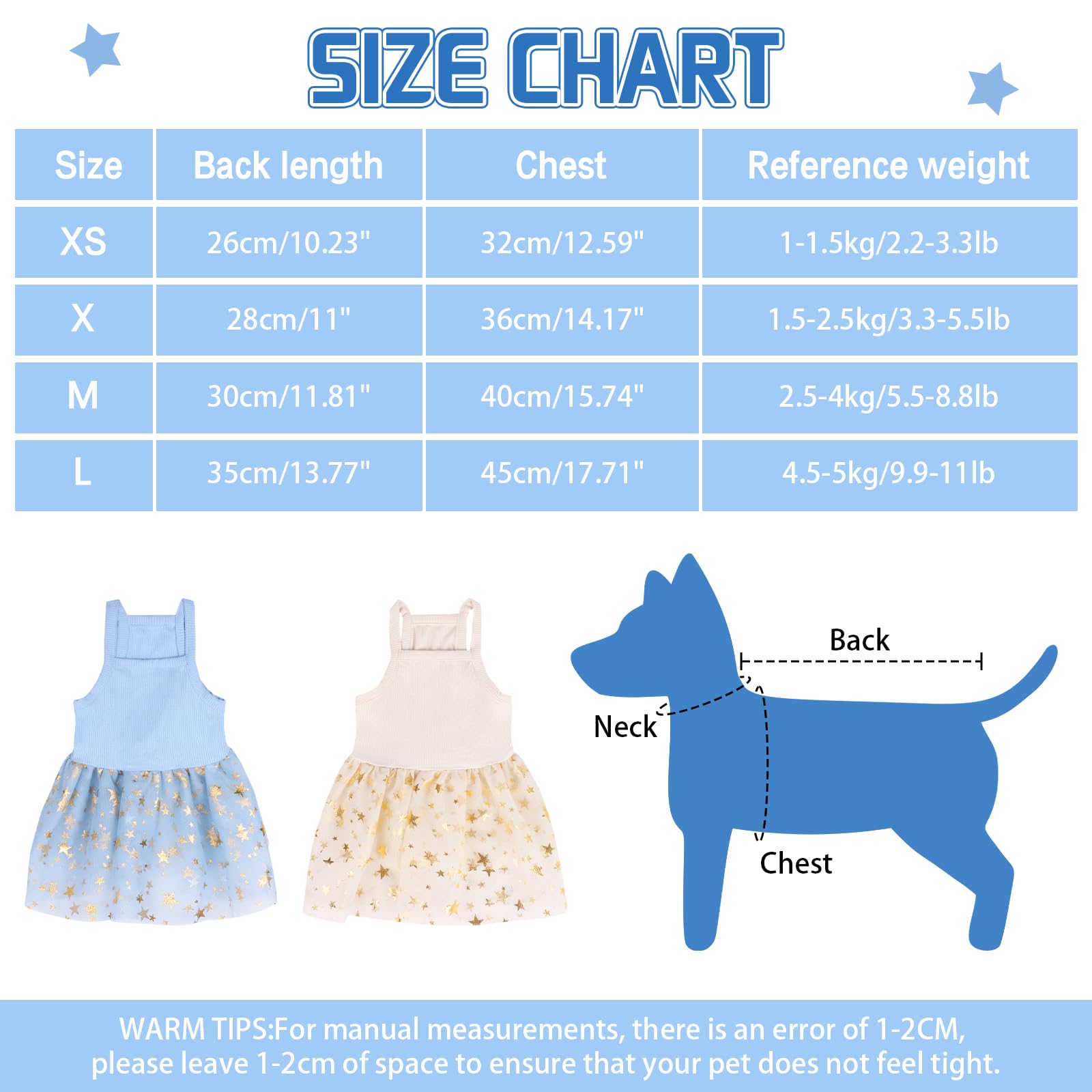 Dog Tutu Dress Cat Dogs Summer Tulle Slip Lace Dress Cute Puppy Glitter Star Skirt Pet Party Clothes For Small Medium Cat Dog (B