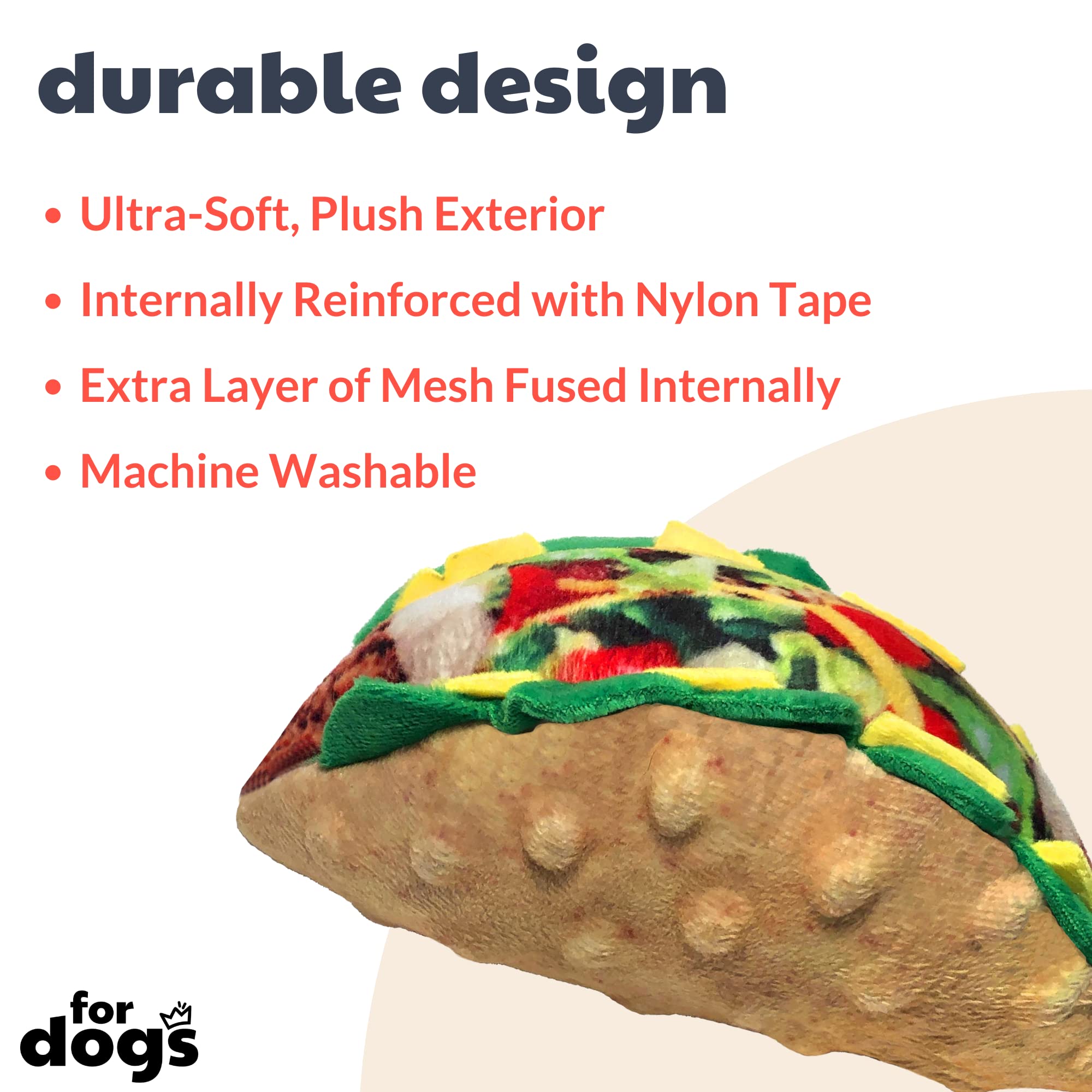 Huxley & Kent For Dogs - Taco Tuesday (Small) - Funny Dog Toy With Squeaker - Fun, Durable, And Safe
