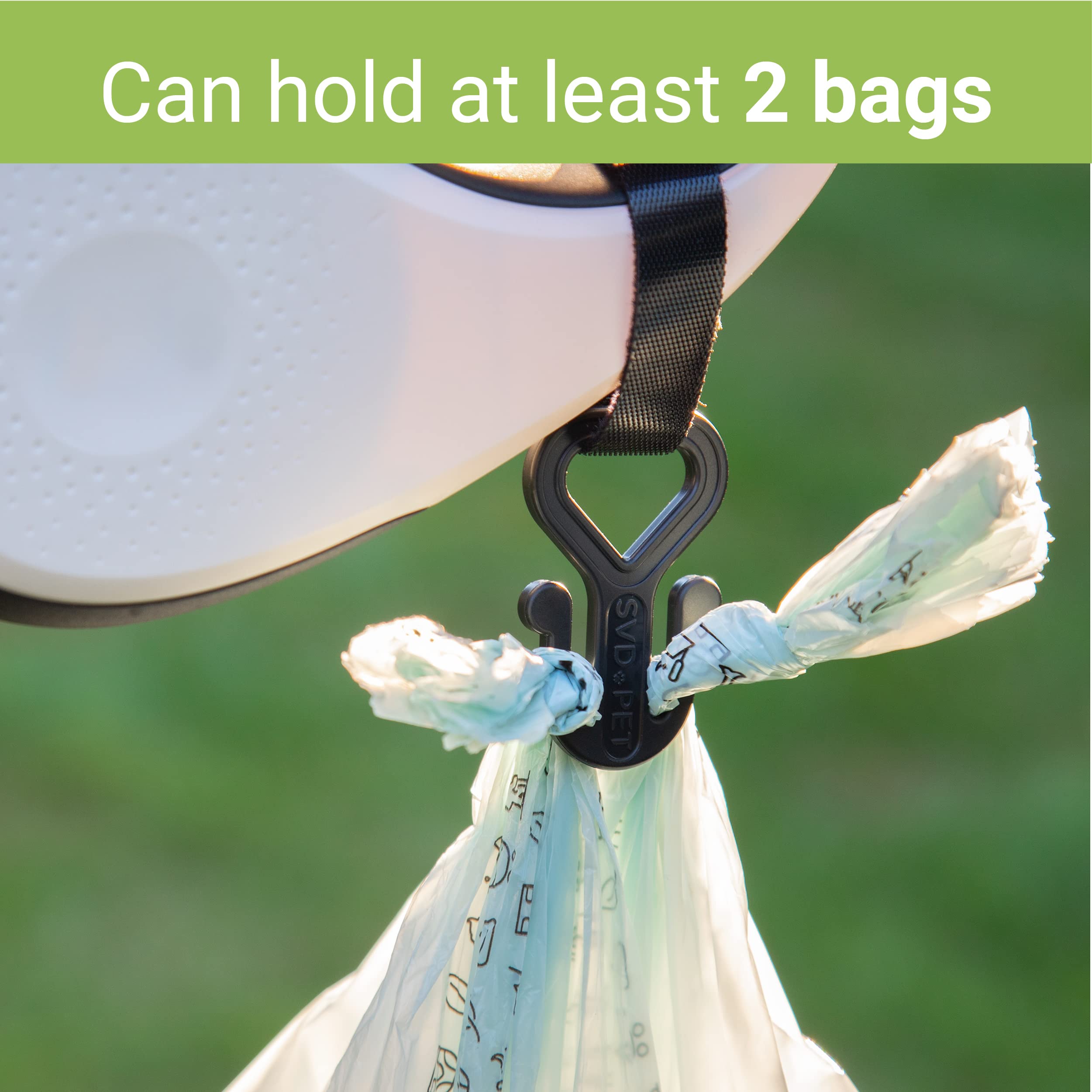 Svd.Pet 2Pc Dog Poop Bag Holder, Waste Bag Holder, Dog Poop Bag Carrier, Hand Free Holder (Black)