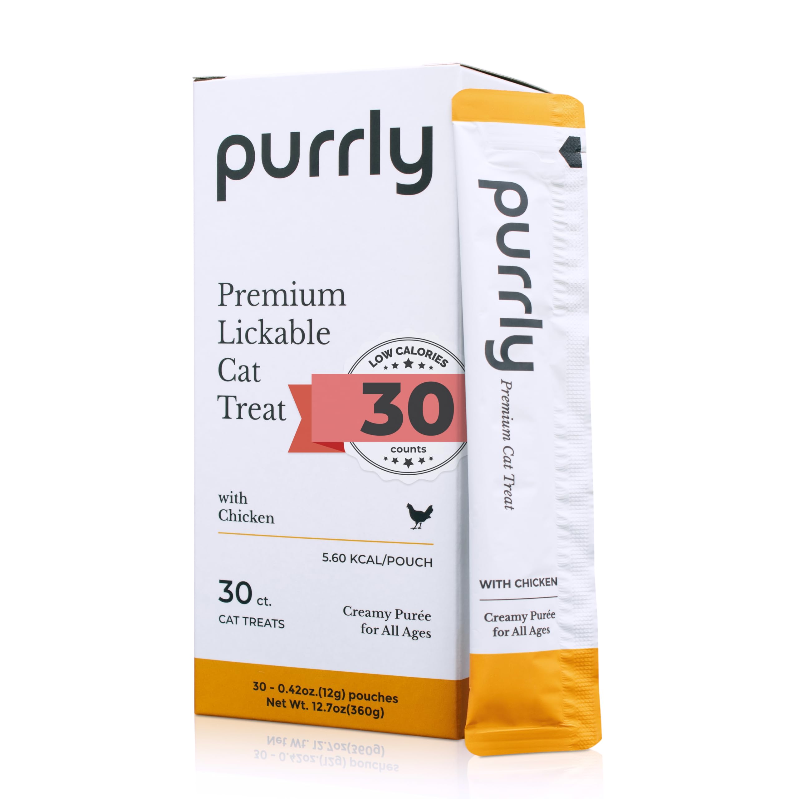 Purrly Lickable Wet Cat Treats Creamy Pur  e Human-Grade Chicken Breast with Prebiotic and Dietary Fiber for Digestive Health (3