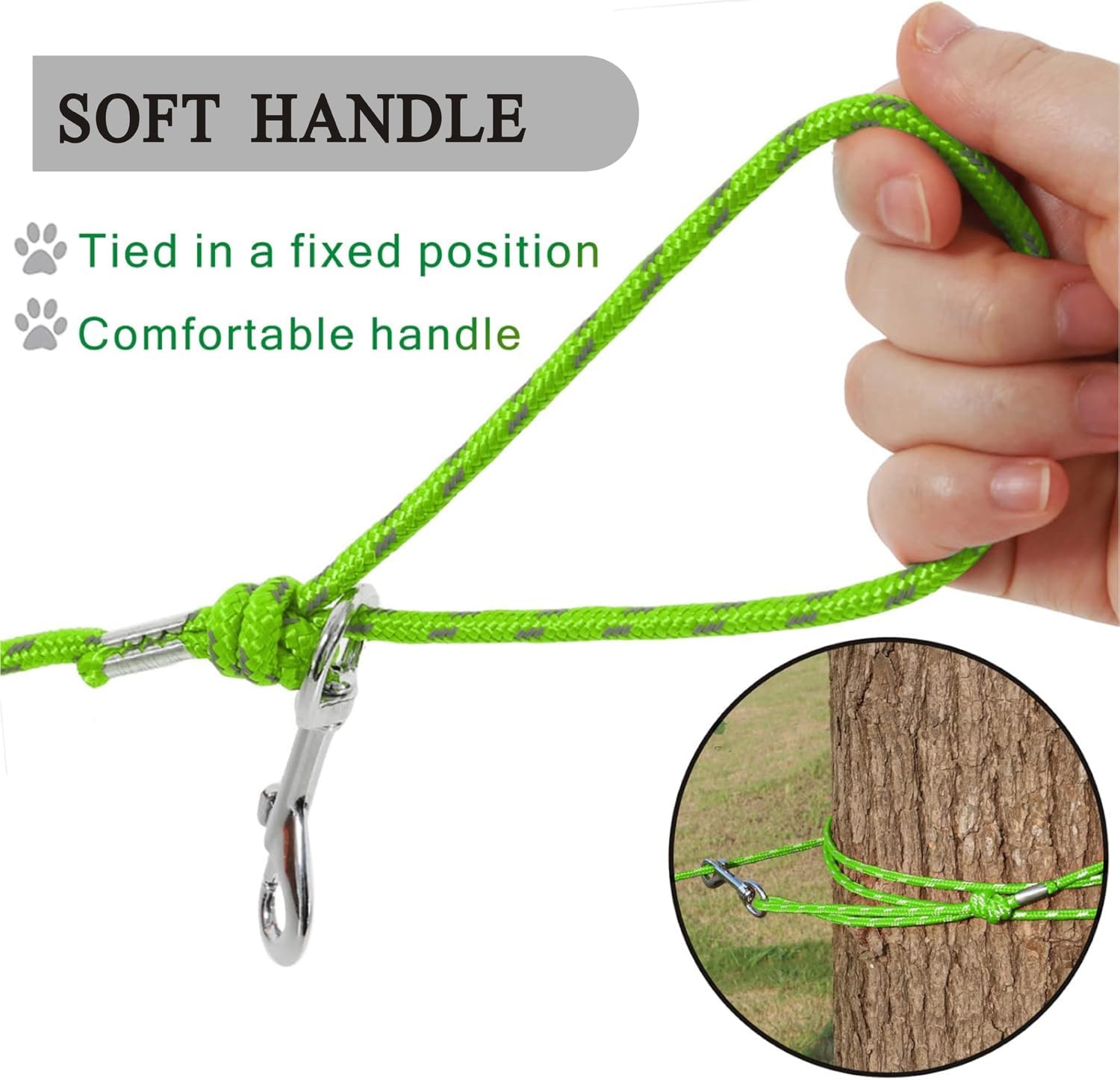 Reflective Cat Leash -50Ft Cat Cable Out Escape Proof Walking Leads Yard Long Durable Safe Leash Traning Play Outdoor For Puppie