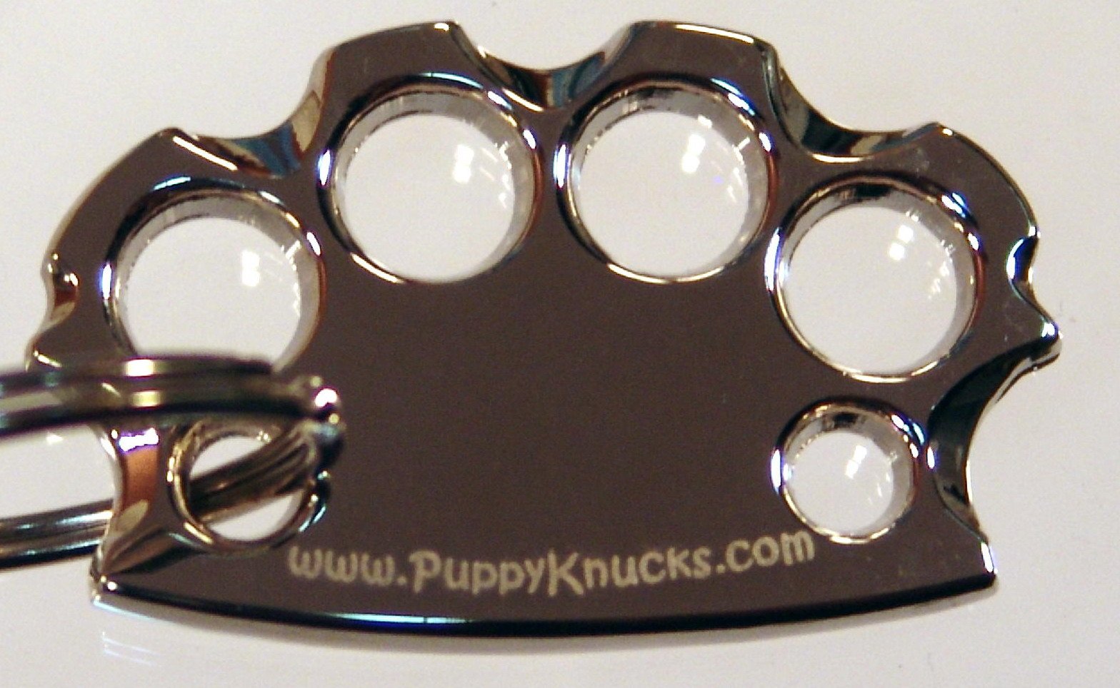 Puppyknucks Brass Knuckles Pet Id Tag Engraveable (Chrome, No Engraving Needed)