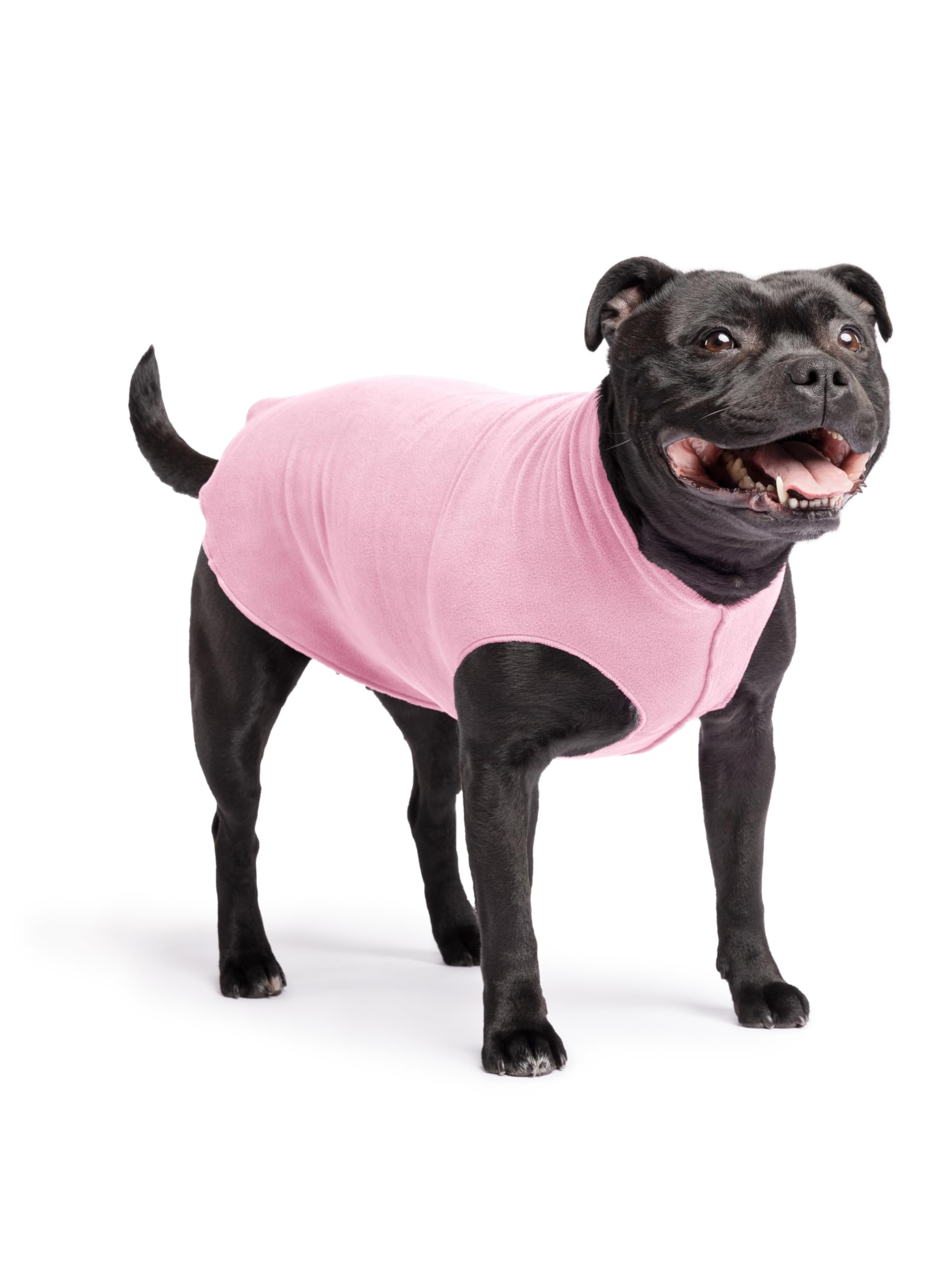 Gold Paw Stretch Fleece Dog Coat, Stretchy Pet Sweater, Machine Washable Pullover For Winter And Fall, Rose, 16