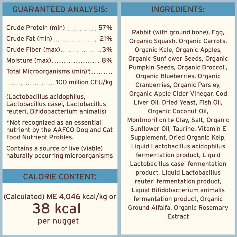 Primal Freeze Dried Raw Cat Food Nuggets Rabbit, Complete & Balanced Meal or Topper, Premium, Healthy, Grain Free, High Protein