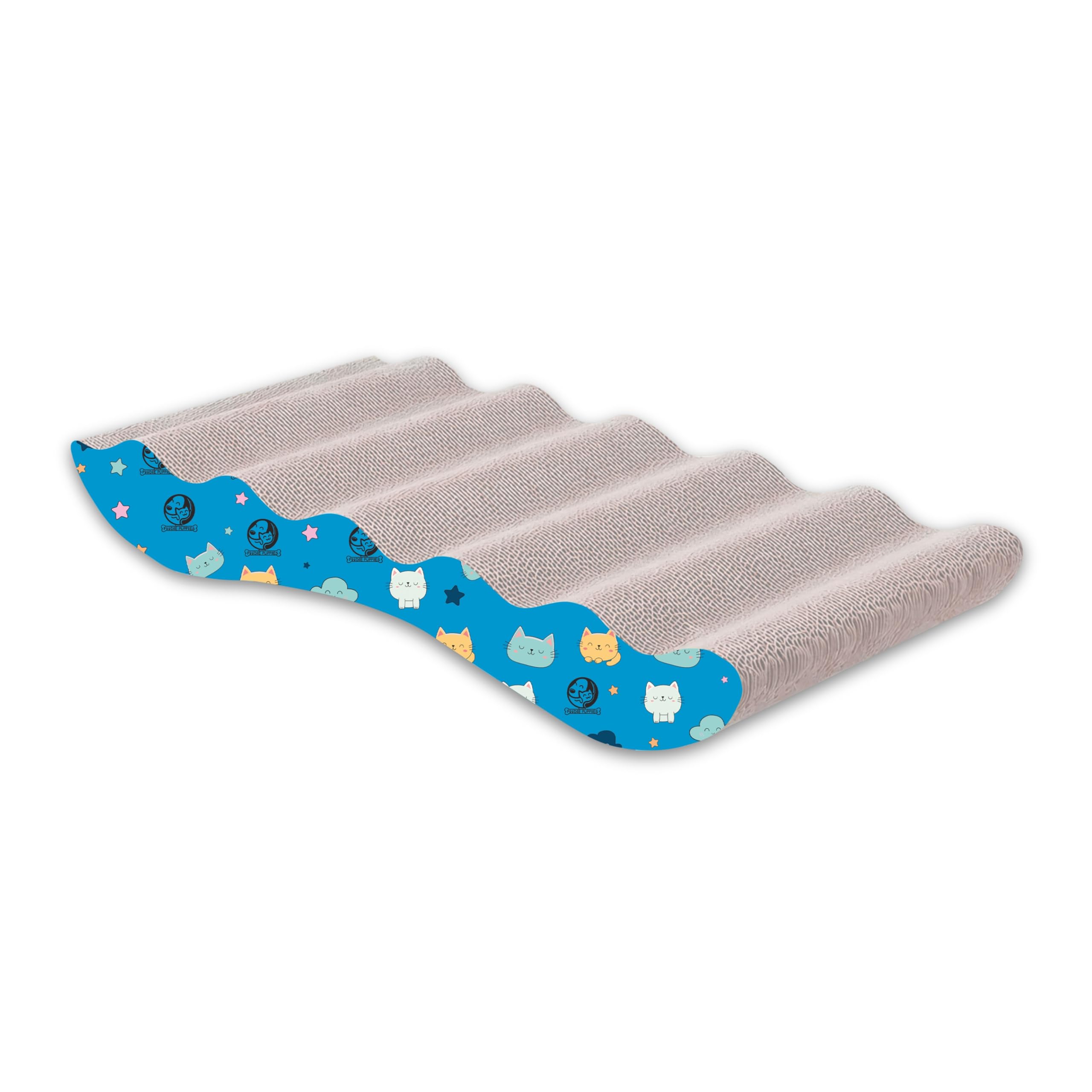 Foodie Puppies 2In1 Reversible Cat Scratcher Pad With Catnip For Cats & Kittens, (Zig Zag, 43 X 23 X 6 Cm) | Durable Corrugate