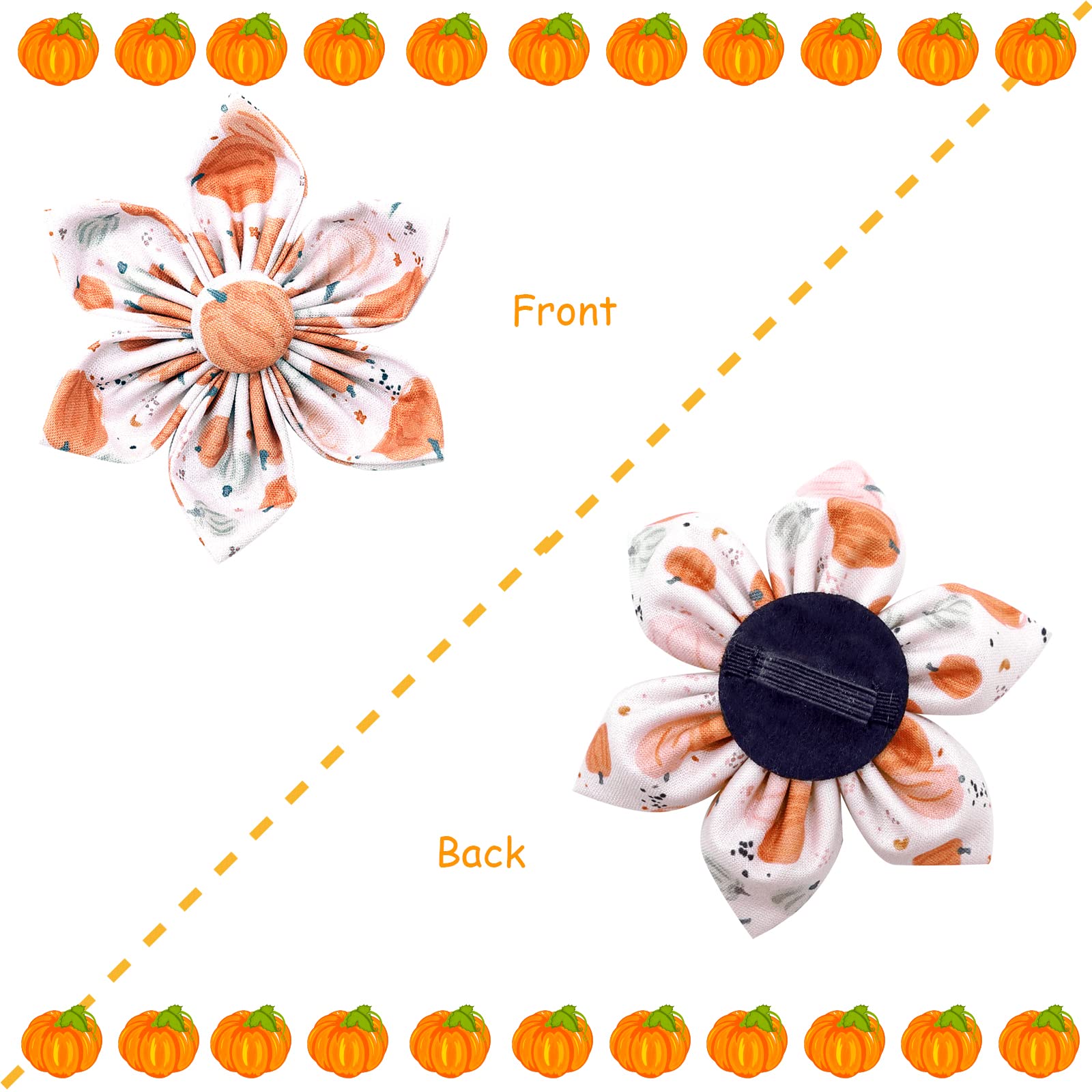 Lionheart Glory Premium Dog Collars, Dog Collar With Flower Heavy Duty Adjustable Halloween Dog Collar With Flower For Small Dogs