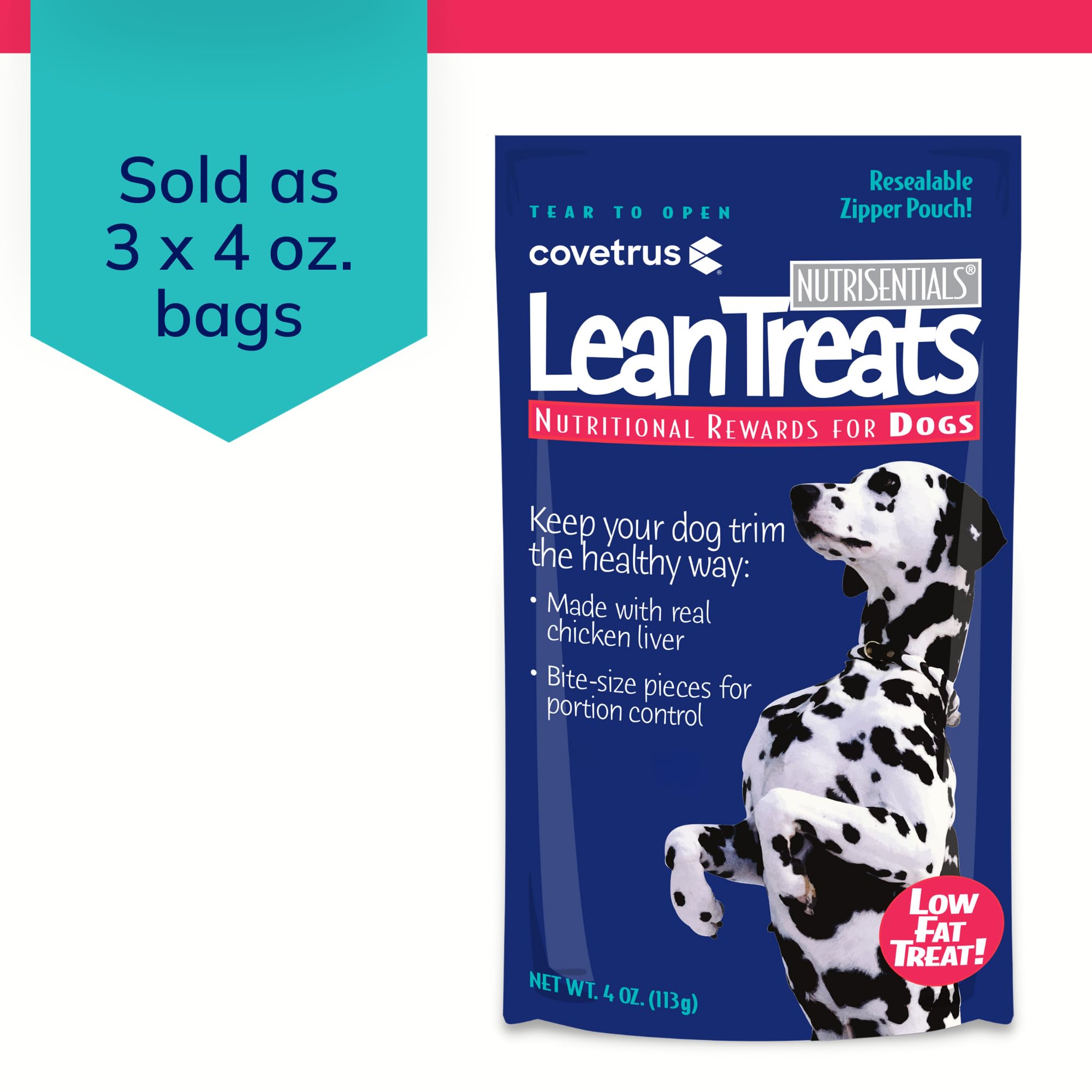 Covetrus Nutrisential Lean Treats for Dogs - Soft Dog Treats for Small, Medium & Large Dogs - Nutritional Low Fat Bite Size K9 T