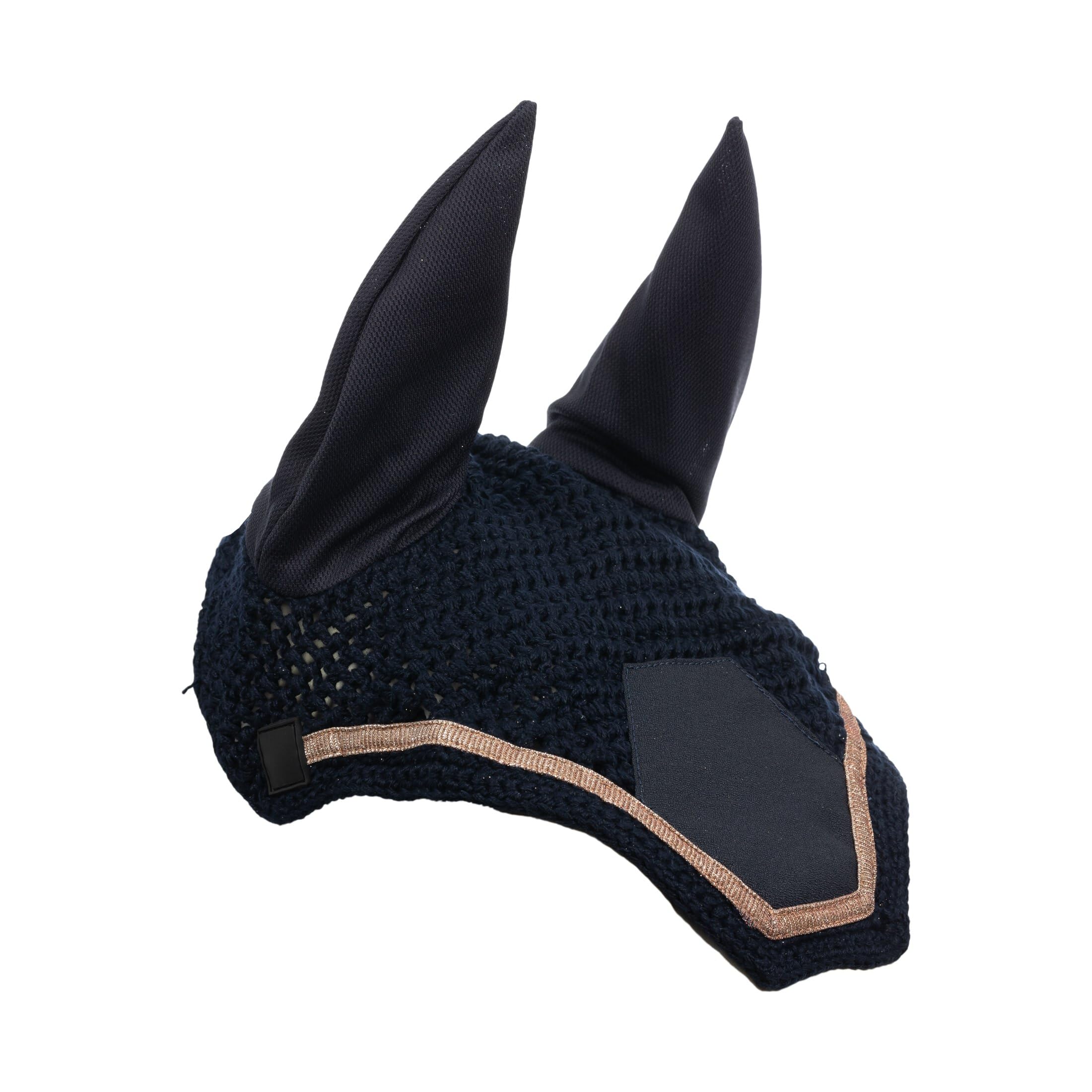 Equinavia Glam Ear Net - Navy/Gold - Horse