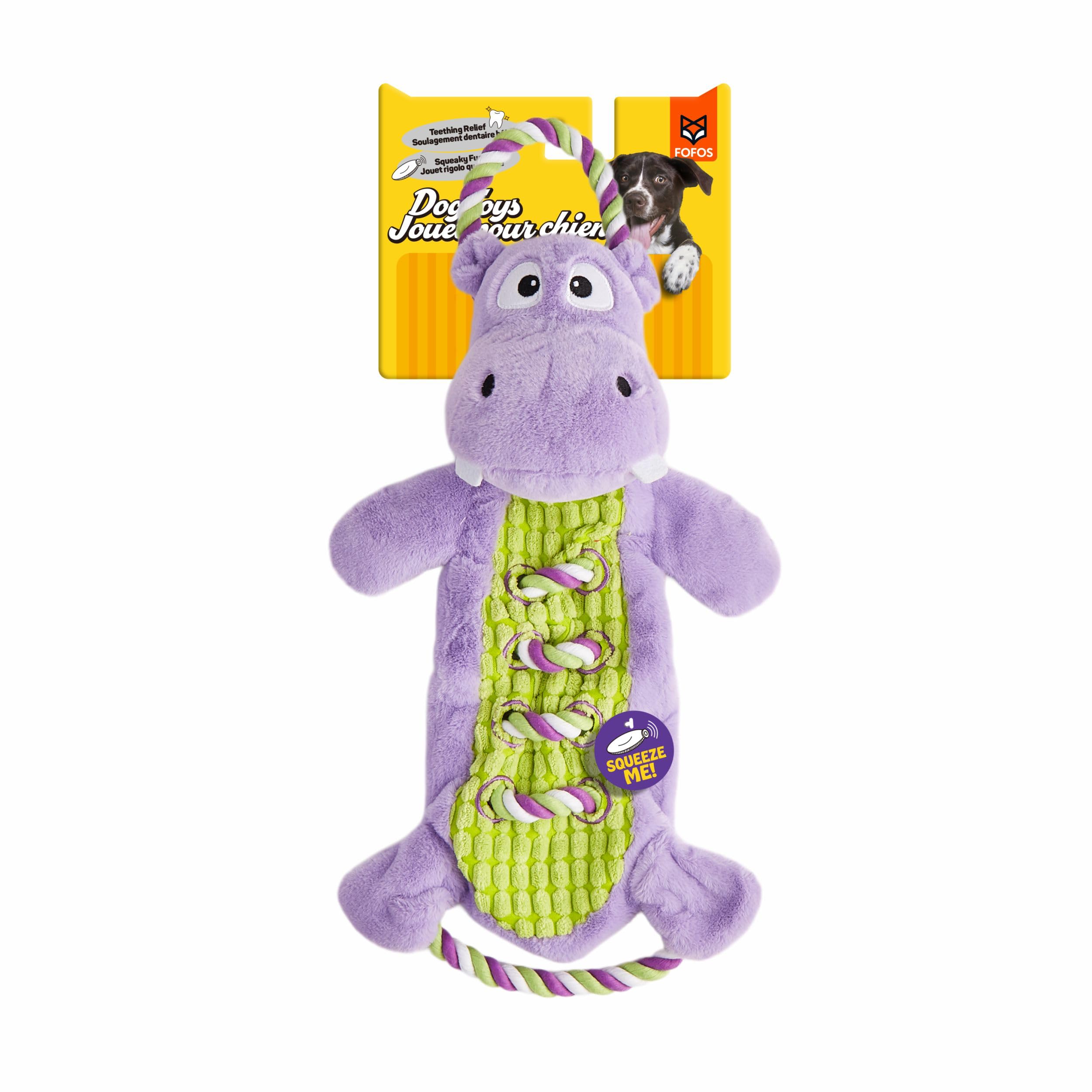 Barkbutler X Fofos Hippo Rope Toys For Dogs  Dog Chew Toy, Dog Toys For Large Dogs (530Kgs)  Purple