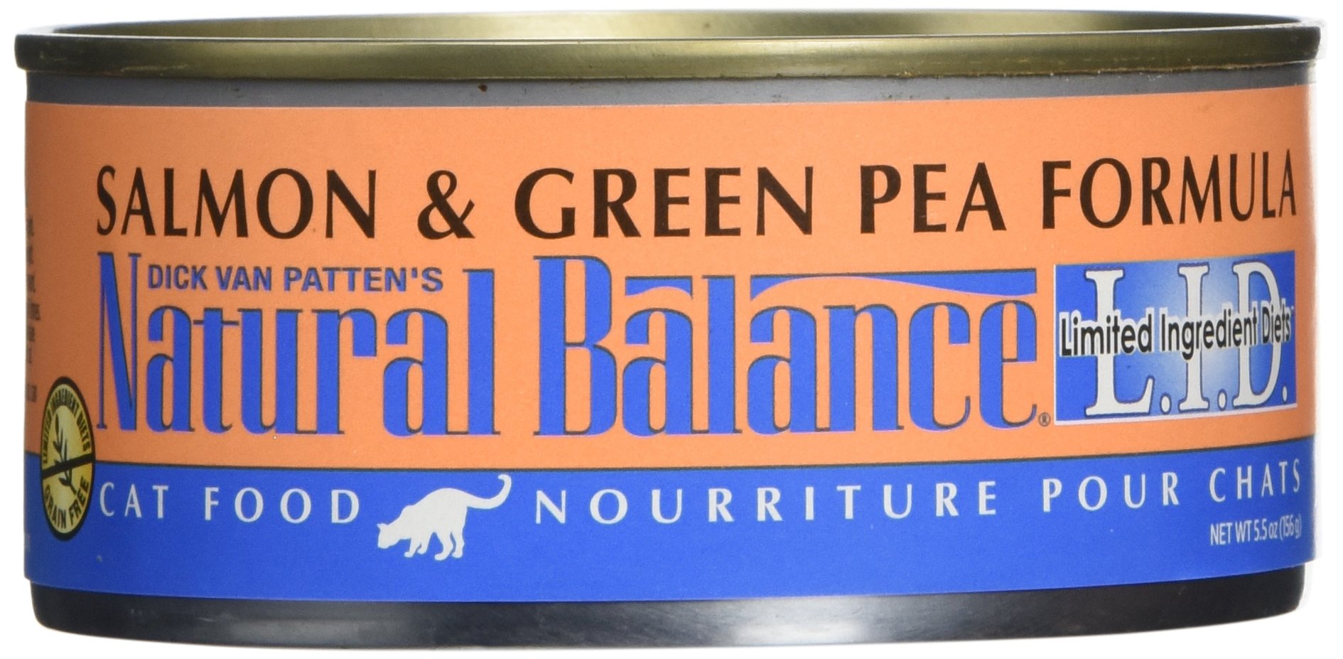 Dick Van PattenS Natural Balance Limited Ingredient Salmon And Green Pea Canned Cat Food (Case Of 24), 5.5 Oz.