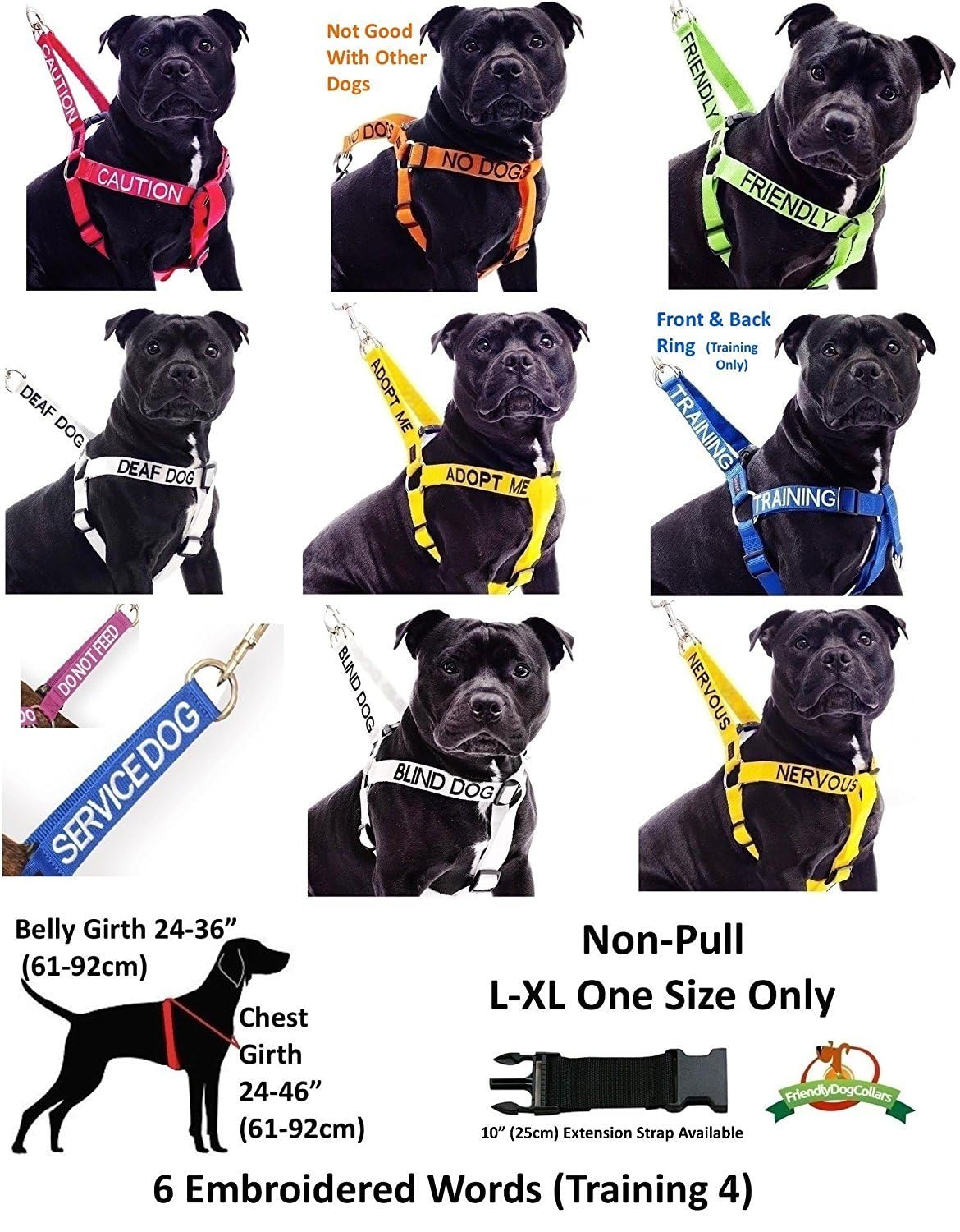 Friendly (Known As Friendly To All) Green Colour Coded Non Pull L-Xl Dog Harness Prevents Accidents By Warning Others Of Your Do