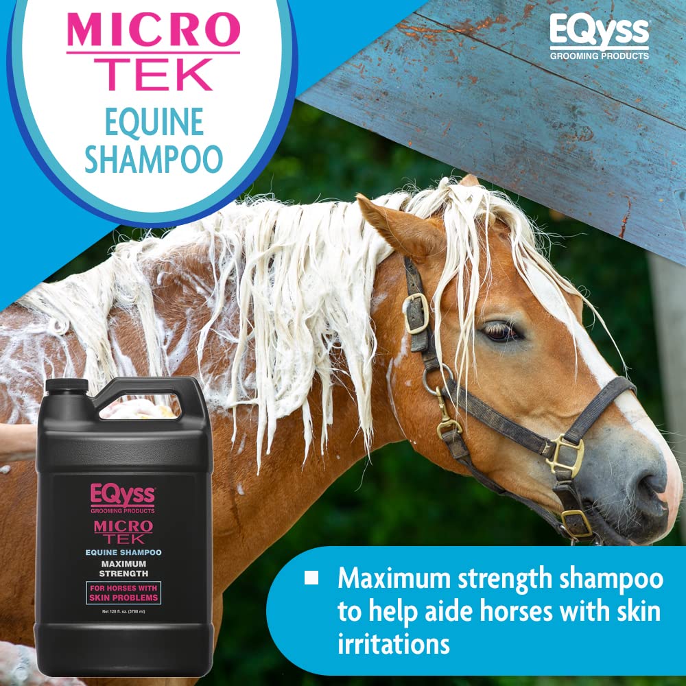 EQyss Micro-Tek Equine Itch Relief Shampoo - Soothes Irritated Skin, Stops Itching, Scratching, Rubbing - for All Horses, Ponies