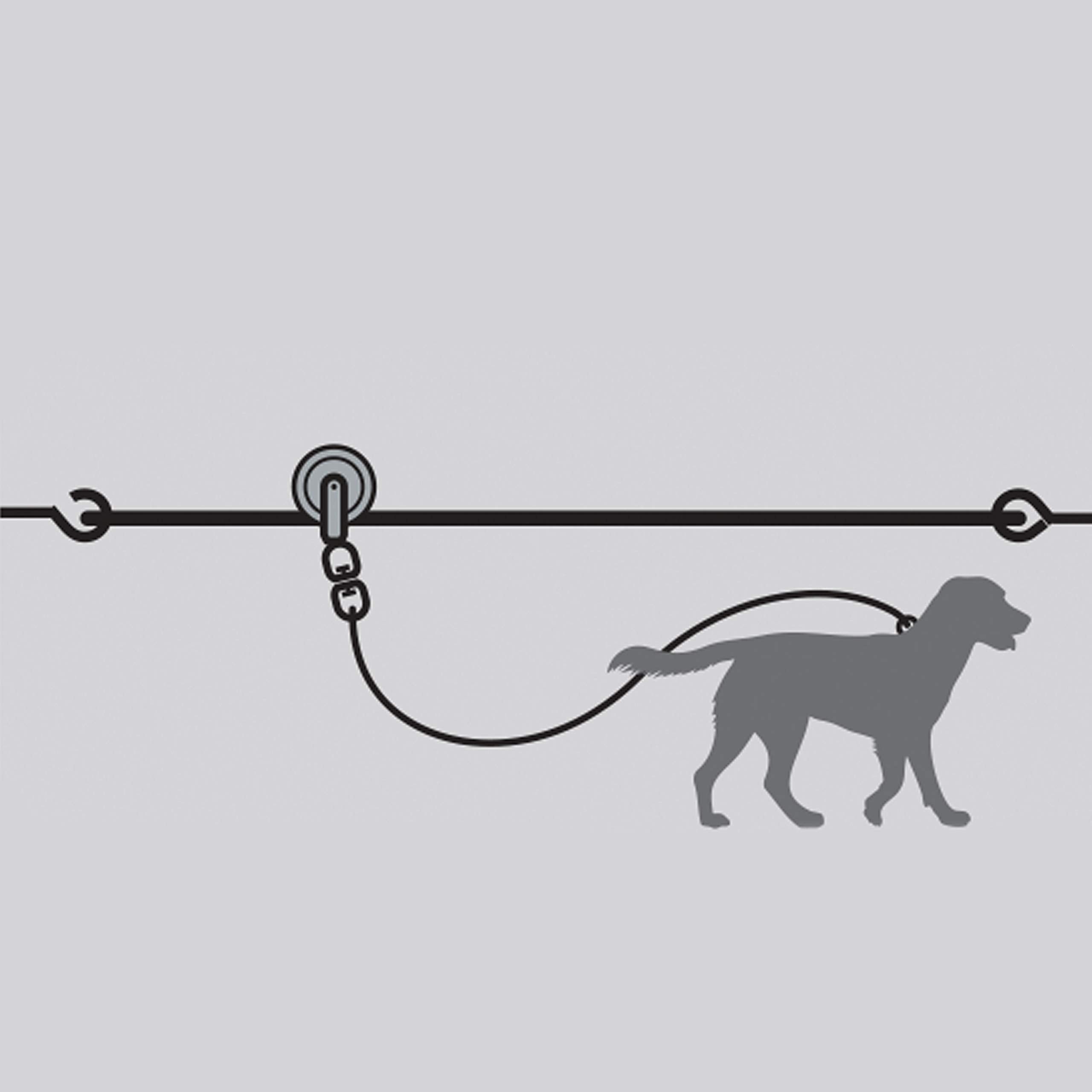 Four Paws Heavy Weight Trolley Exerciser Silver 50 Feet