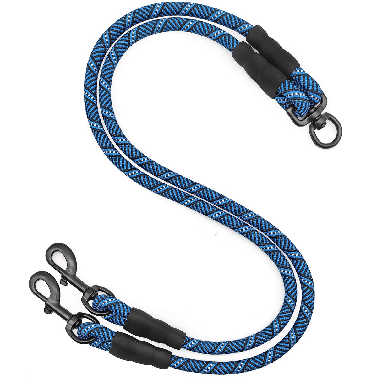 Mycicy Double Dog Leash Coupler, Extension Rope for Two Dogs, No Tangle Dual Dog Lead Splitter for Small Medium Dogs 1035 lbs (