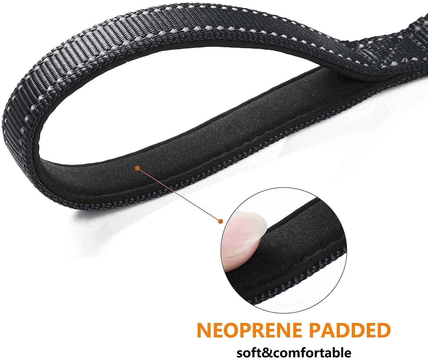 Dog Leash, Heavy Duty Dog Leash, Leashes For Large Breed Dogs 5Ft 6Ft, Double Handle Dog Leash, Reflective Training Lead, Perfect For Medium To Large Dogs