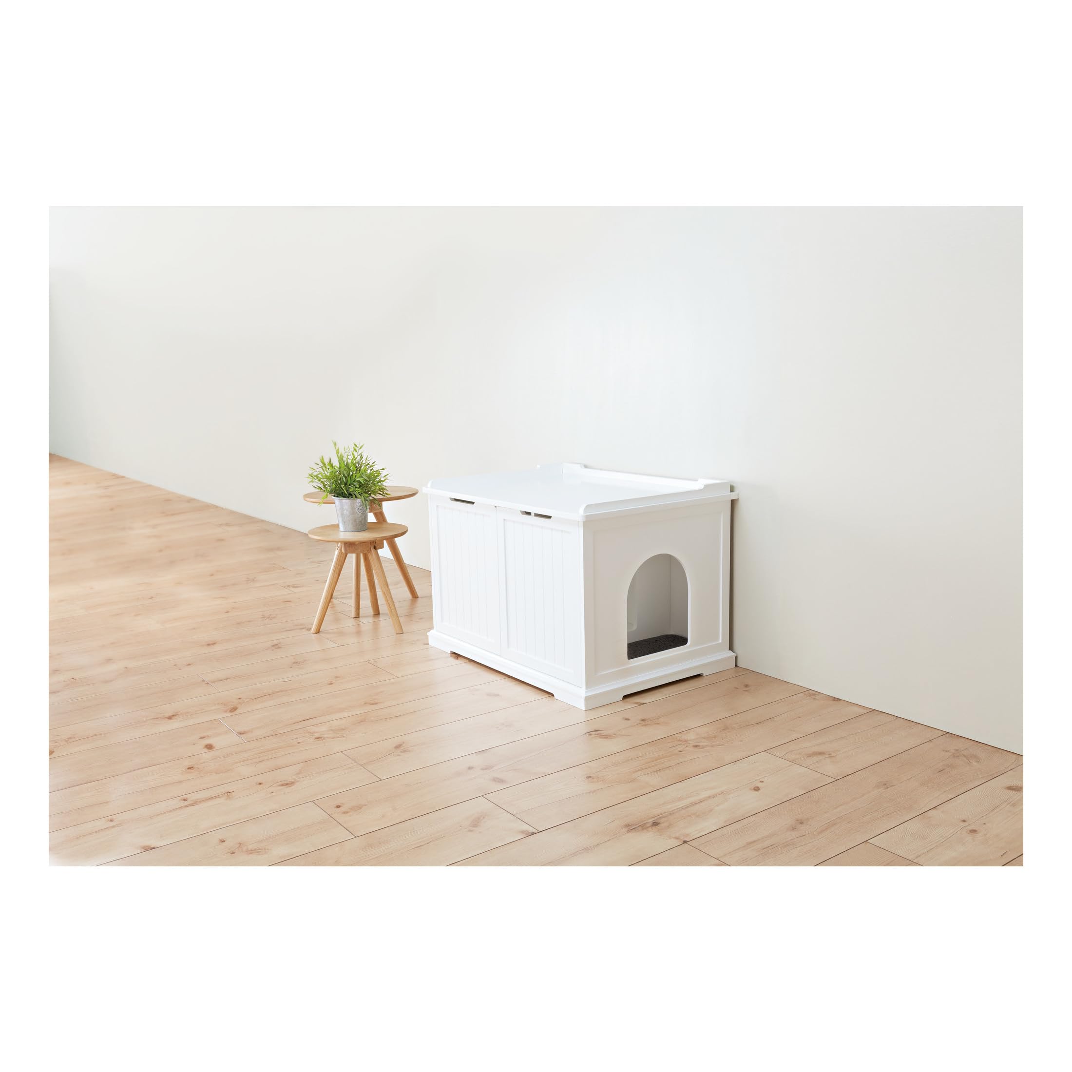 Trixie Furniture Style Xl Cat Litter Box Enclosure, Hidden Cat Washroom, Side Table Pet Home, White