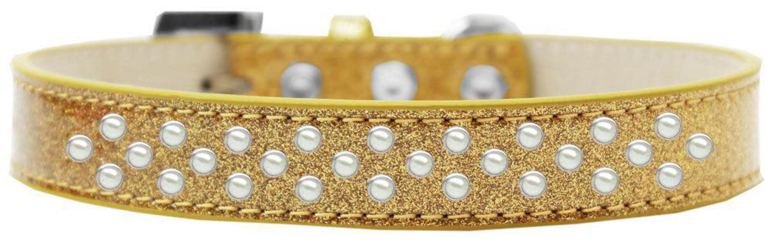 Mirage Pet Products Sprinkles Ice Cream Dog Collar with Pearls, Size 12, Black