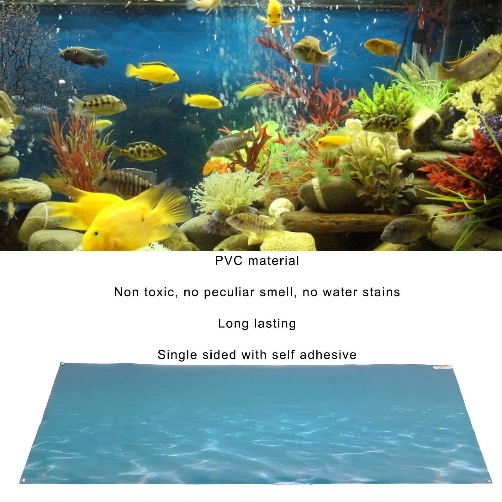 Aquarium Poster, Underwater Paper Cling Decals Sticker With Sea Water Pattern Aquarium Wallpaper Background Decoration Picture P