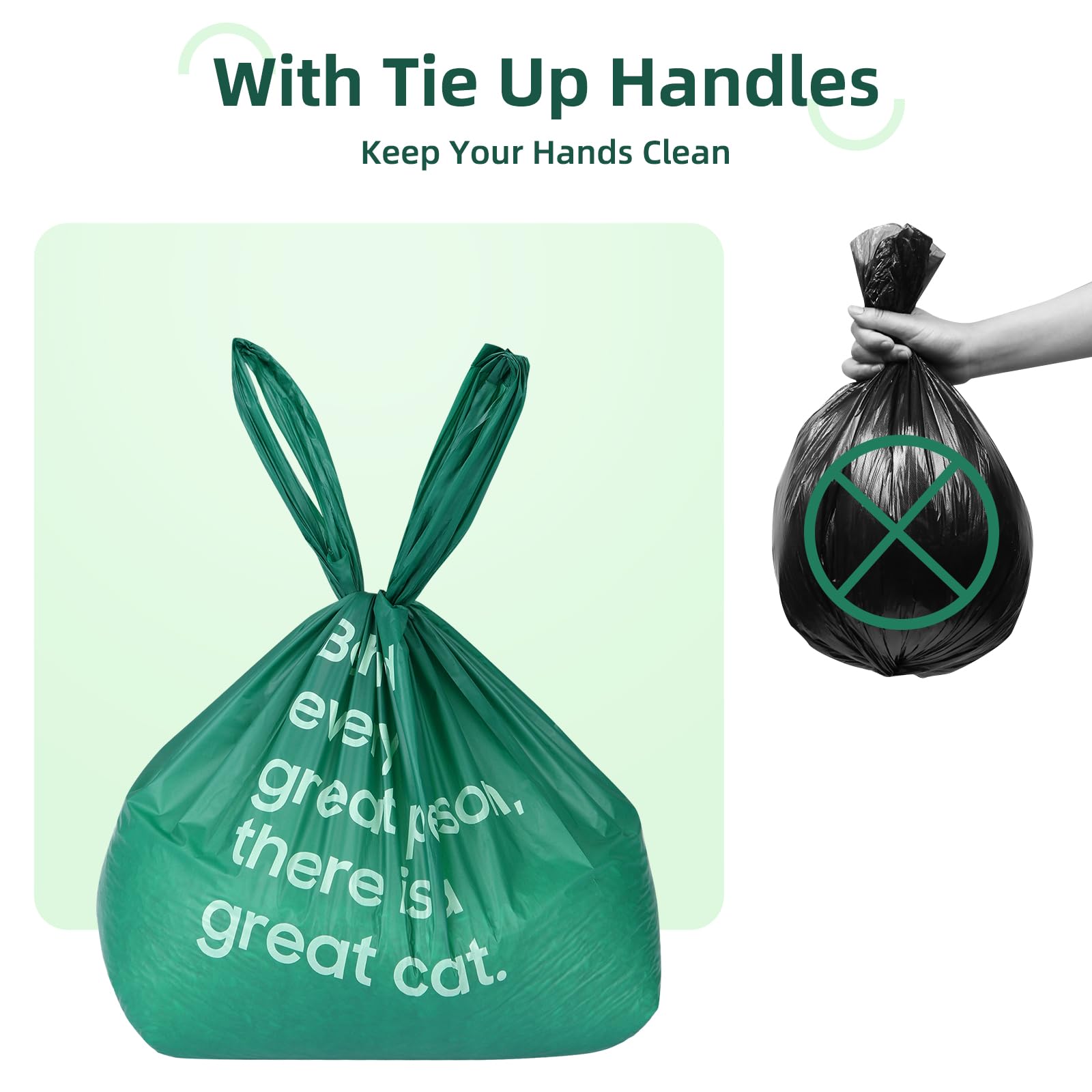 260 Count Cat Poop Bags With Handles, Disposable Litter Bags For Pet Poop, Extra-Thick Kitty Waste Bags Easy Tie Leak-Proof Stre